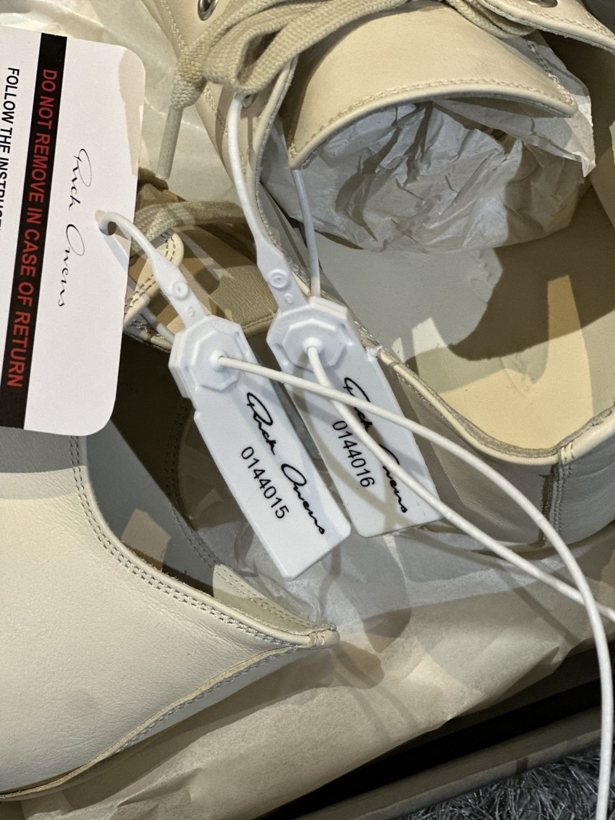 Rick Owens Rick owens leather ramones low top white milk sneakers Size US 9.5 / EU 42-43 - 8 Thumbnail