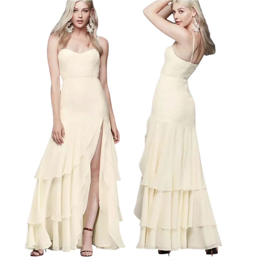 Other Fame And Partners Ophelia Tiered Ruffle Elegant Cream Maxi D Size XL / US 12-14 / IT 48-50 - 2 Thumbnail