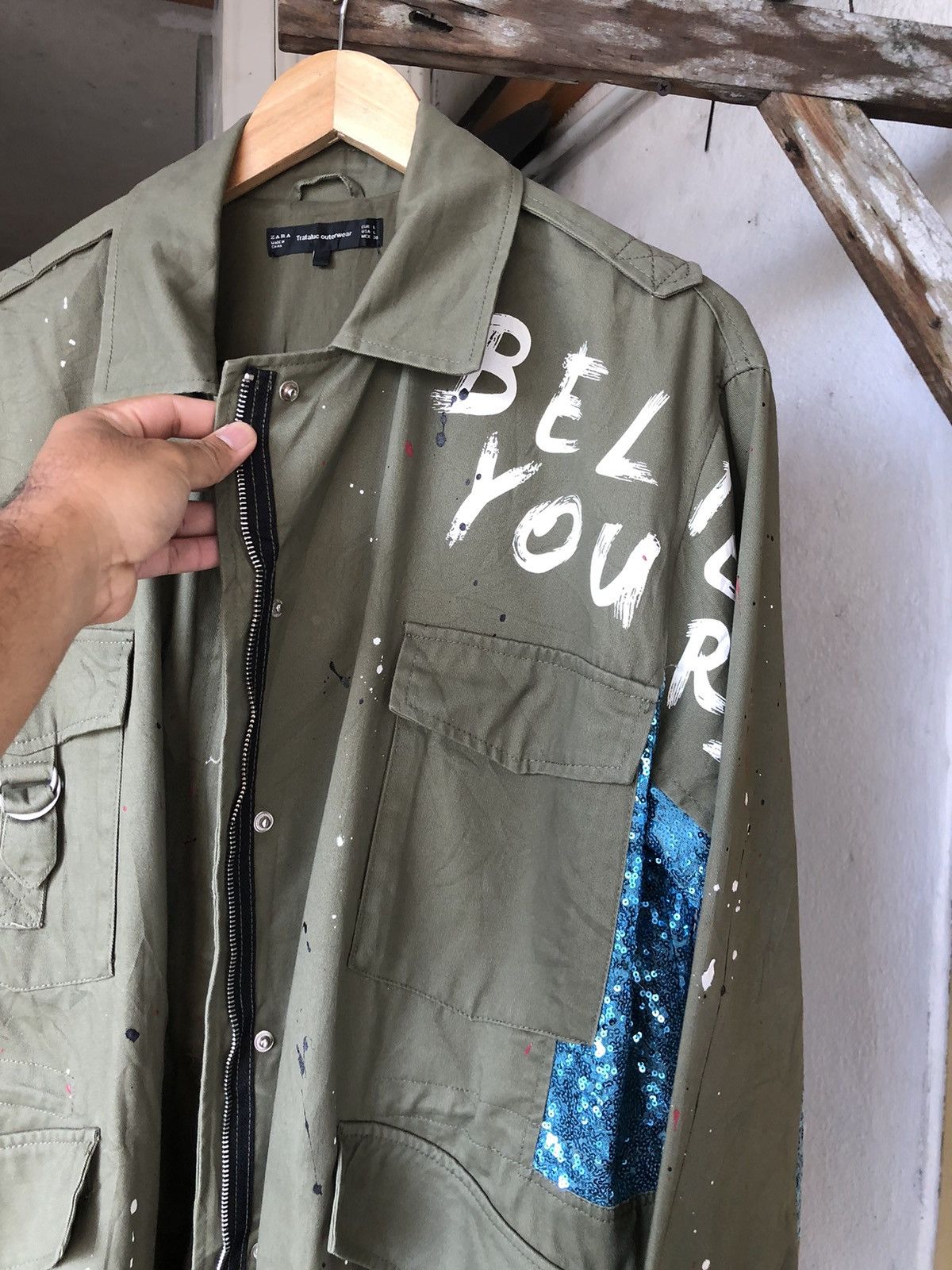 Zara Zara Splash Paint Art Oversized Parka Jacket If Six Was Nine Size L / US 10 / IT 46 - 8 Thumbnail
