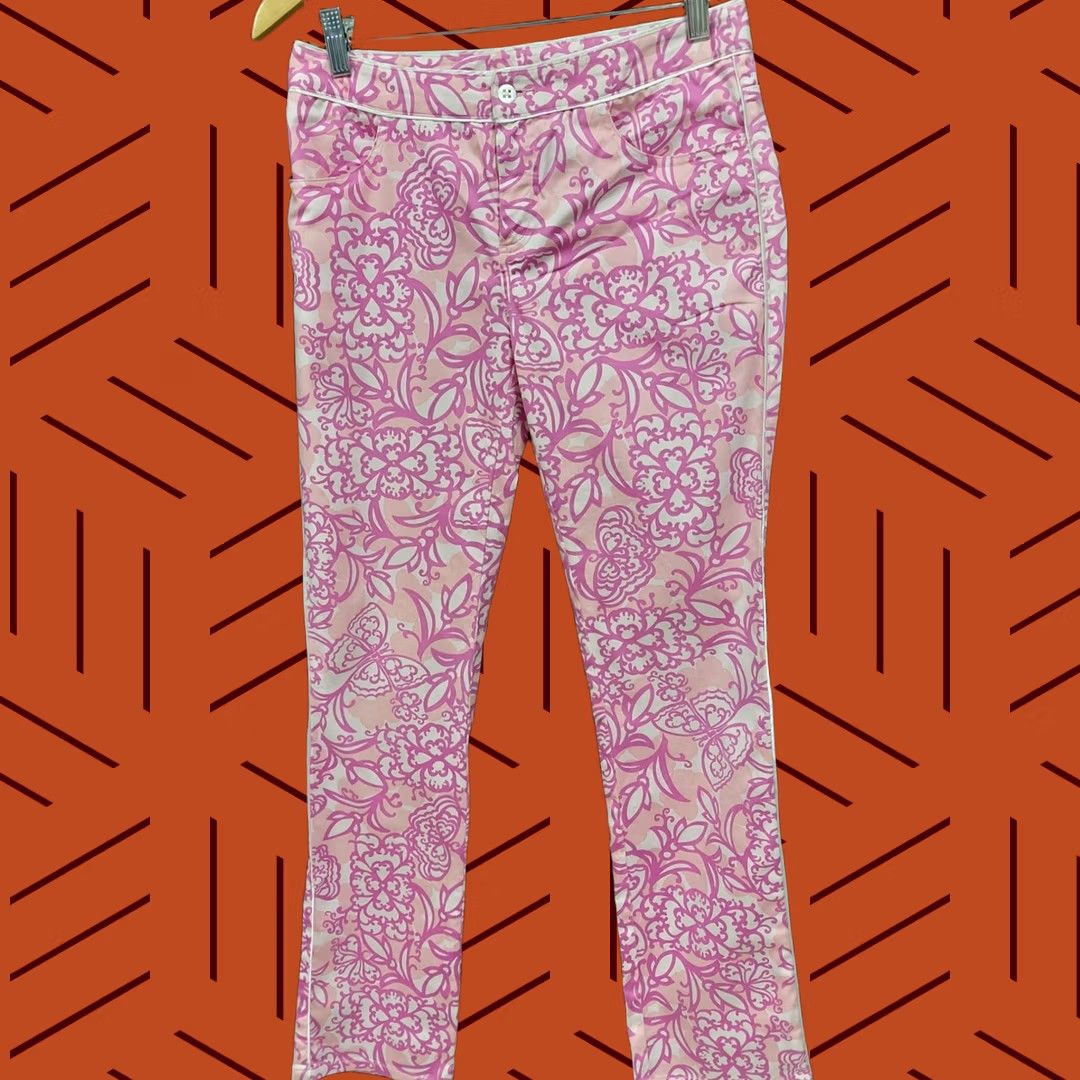 Lilly Pulitzer Lilly Pulitzer Pink Floral Pants Women Size 2 Size 26" / US 2 / IT 38 - 1 Thumbnail