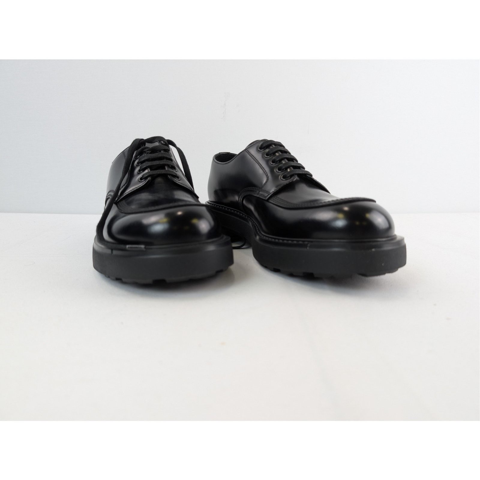 Prada o1rshd1 Brushed Leather Derby Shoes Boots in Black Size US 8 / EU 41 - 5 Thumbnail