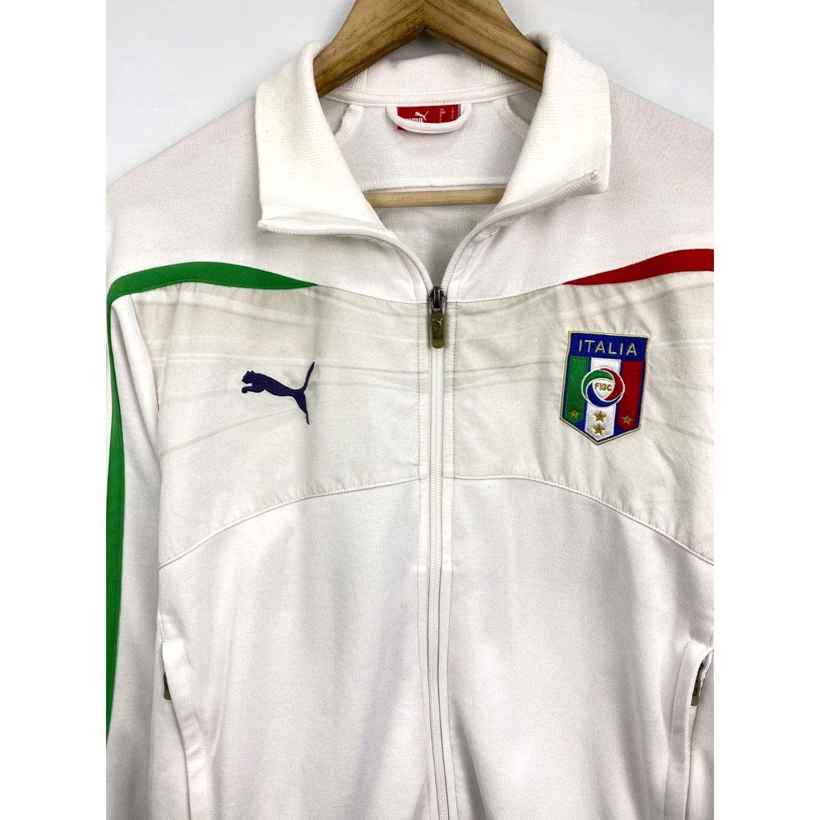 Puma VINTAGE Puma Italy Soccer Jersey Zip Hoodie Retro White L M/L Mens Hoodie Size US L / EU 52-54 / 3 - 5 Thumbnail