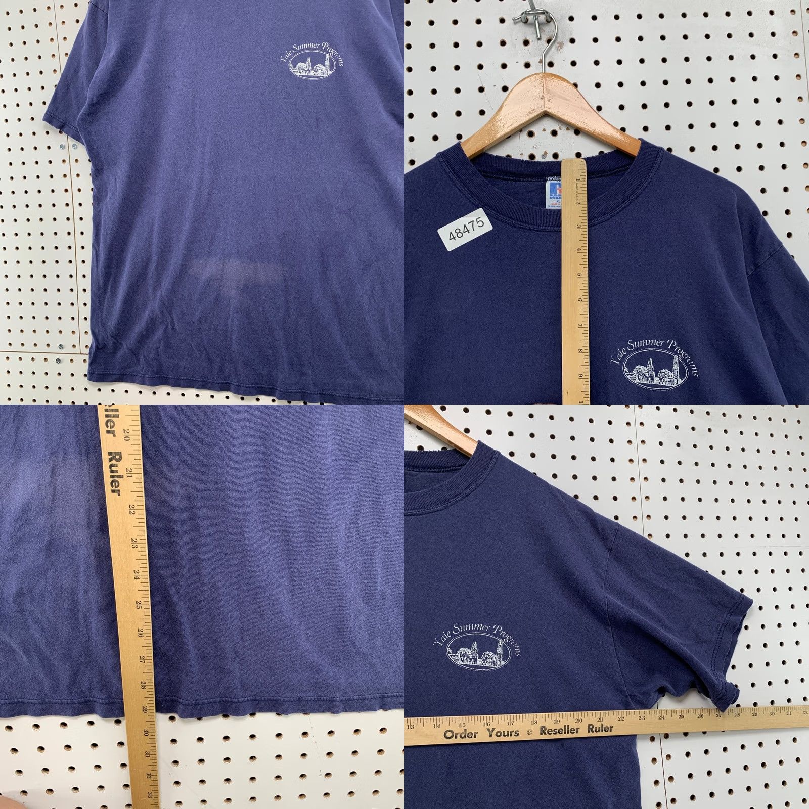 Russell Athletic VINTAGE Russell Athletic T Shirt Mens XL Navy Blue 90s Yale University Campus Skyline Graphic Print 1990s Collegiate Summer Programs Mens Size US XL / EU 56 / 4 - 8 Thumbnail