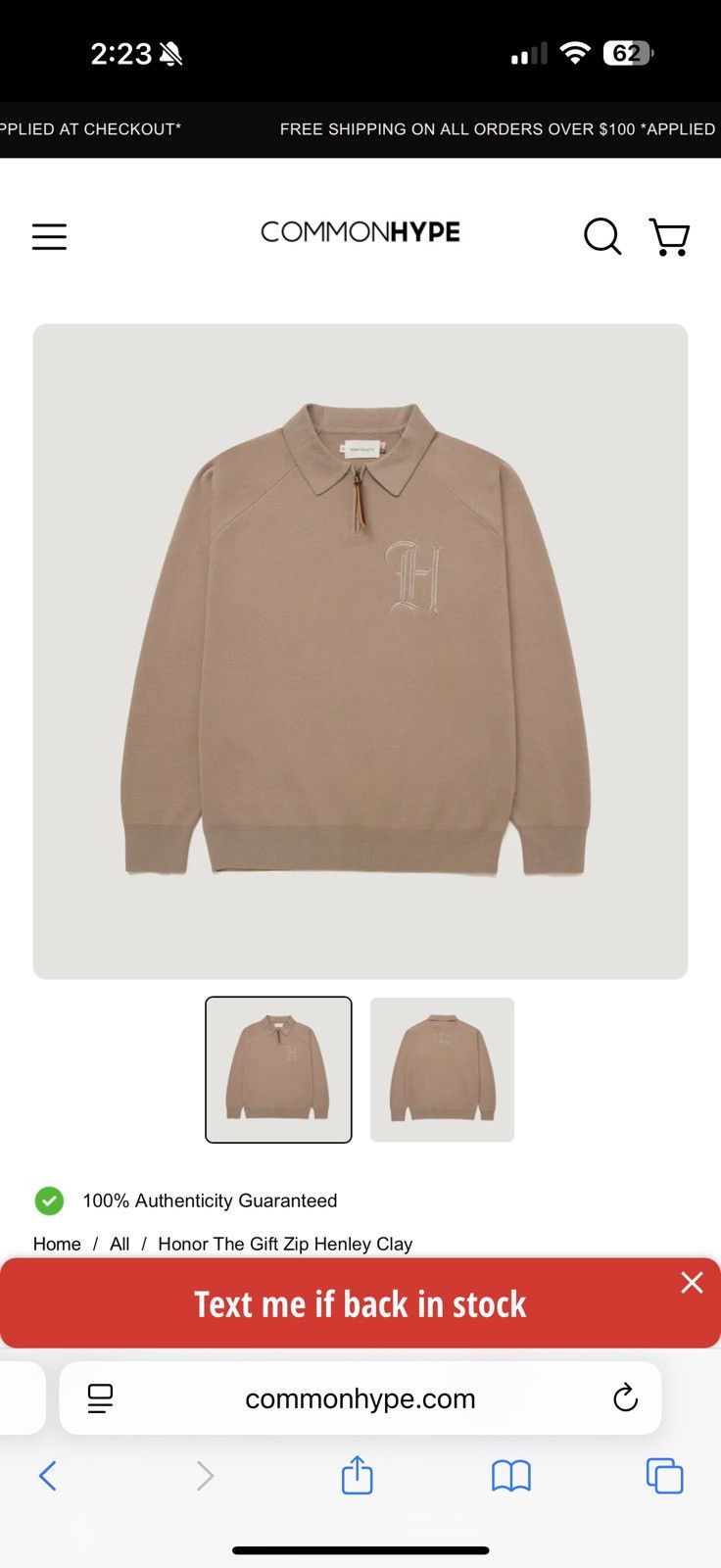 Honor the Gift Honor The Gift Men’s Quarter Zip Henley Clay- Size Large OS Size US L / EU 52-54 / 3 - 5 Thumbnail