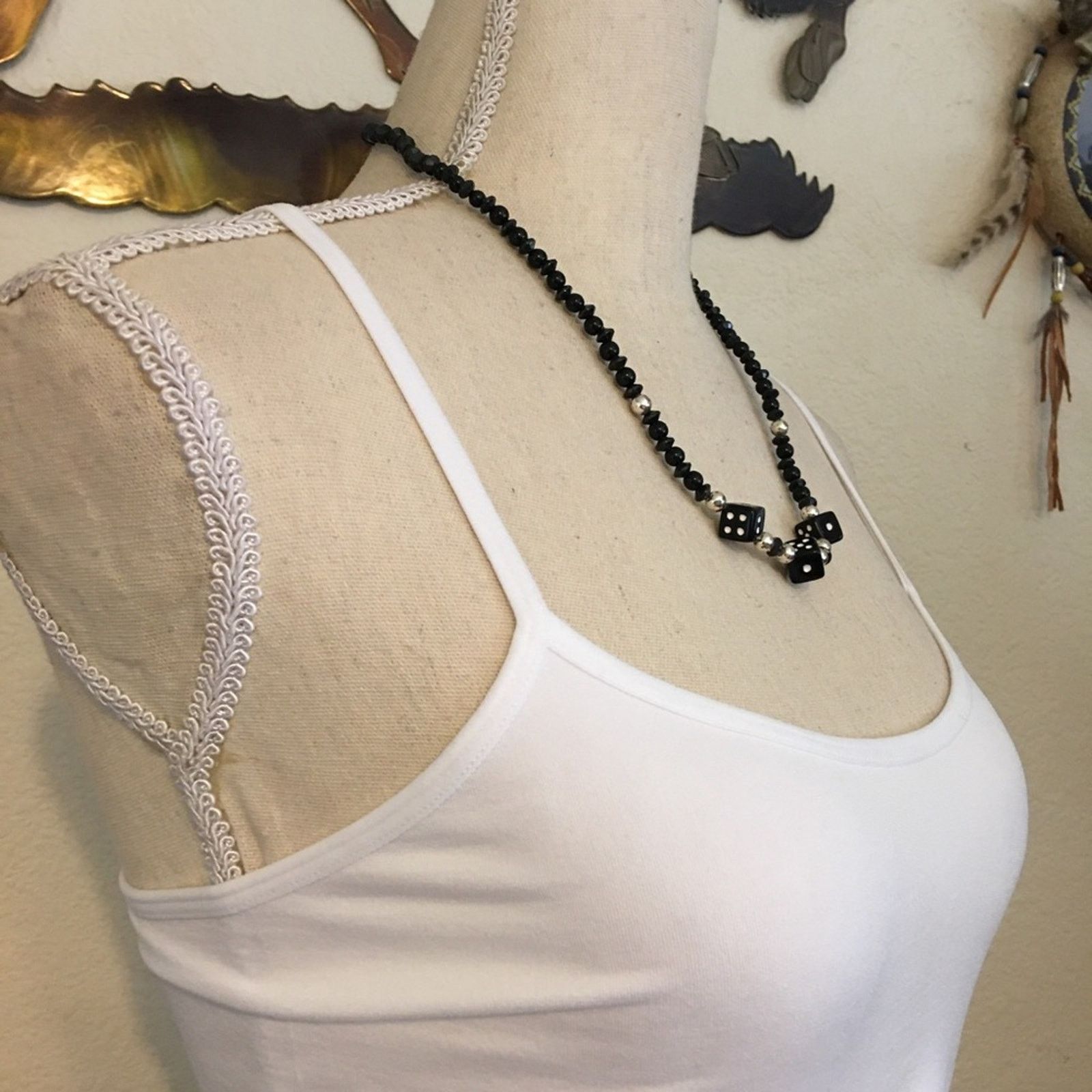 Jewelry Lucky dice black and silver beaded necklace Size ONE SIZE - 2 Thumbnail