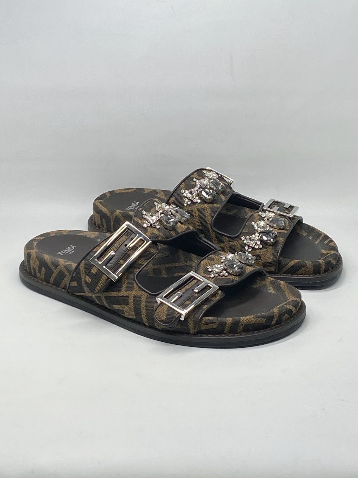 Fendi Fendi Feel Jewel Buckle Slide Sandals size 38 Size US 8 / IT 38 - 2 Thumbnail