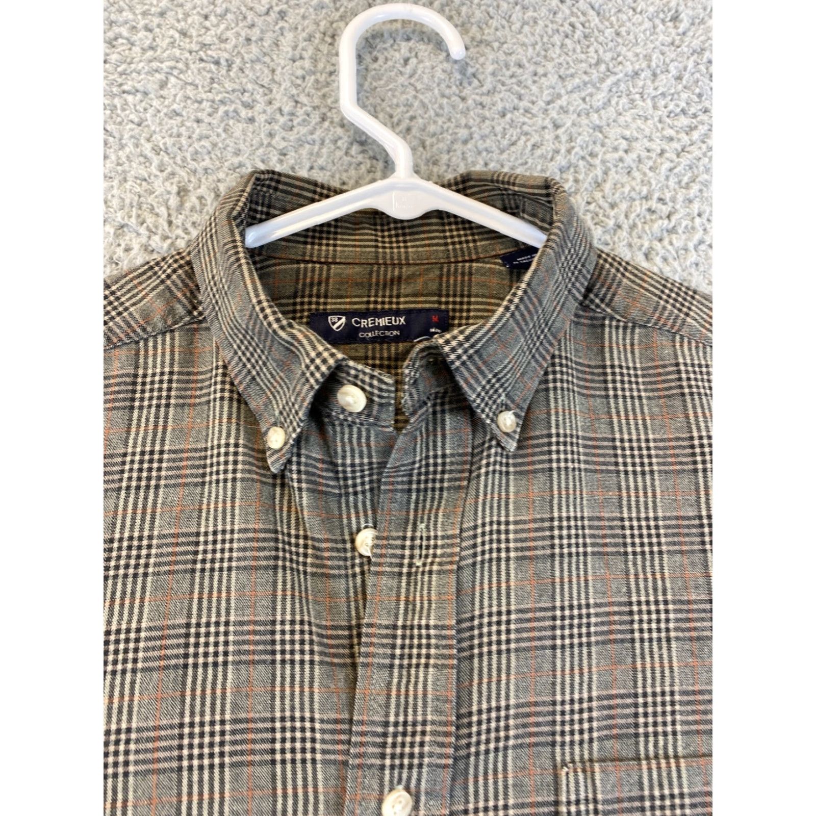 Cremieux DANIEL CREMIEUX Men's Long Sleeve Plaid Shirt M Rustic Brown 100% Cotton Button-Down Dress/Casual Size US M / EU 48-50 / 2 - 4 Thumbnail