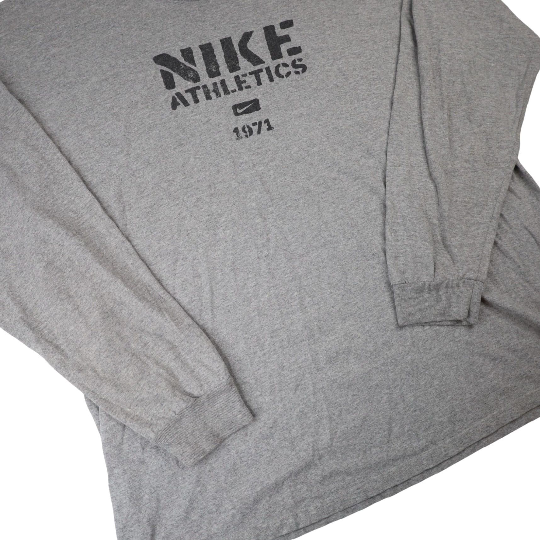Nike VINTAGE Nike Athletics Graphic Spellout Long Sleeve Shirt Mens XXL Gray Size US XXL / EU 58 / 5 - 3 Thumbnail