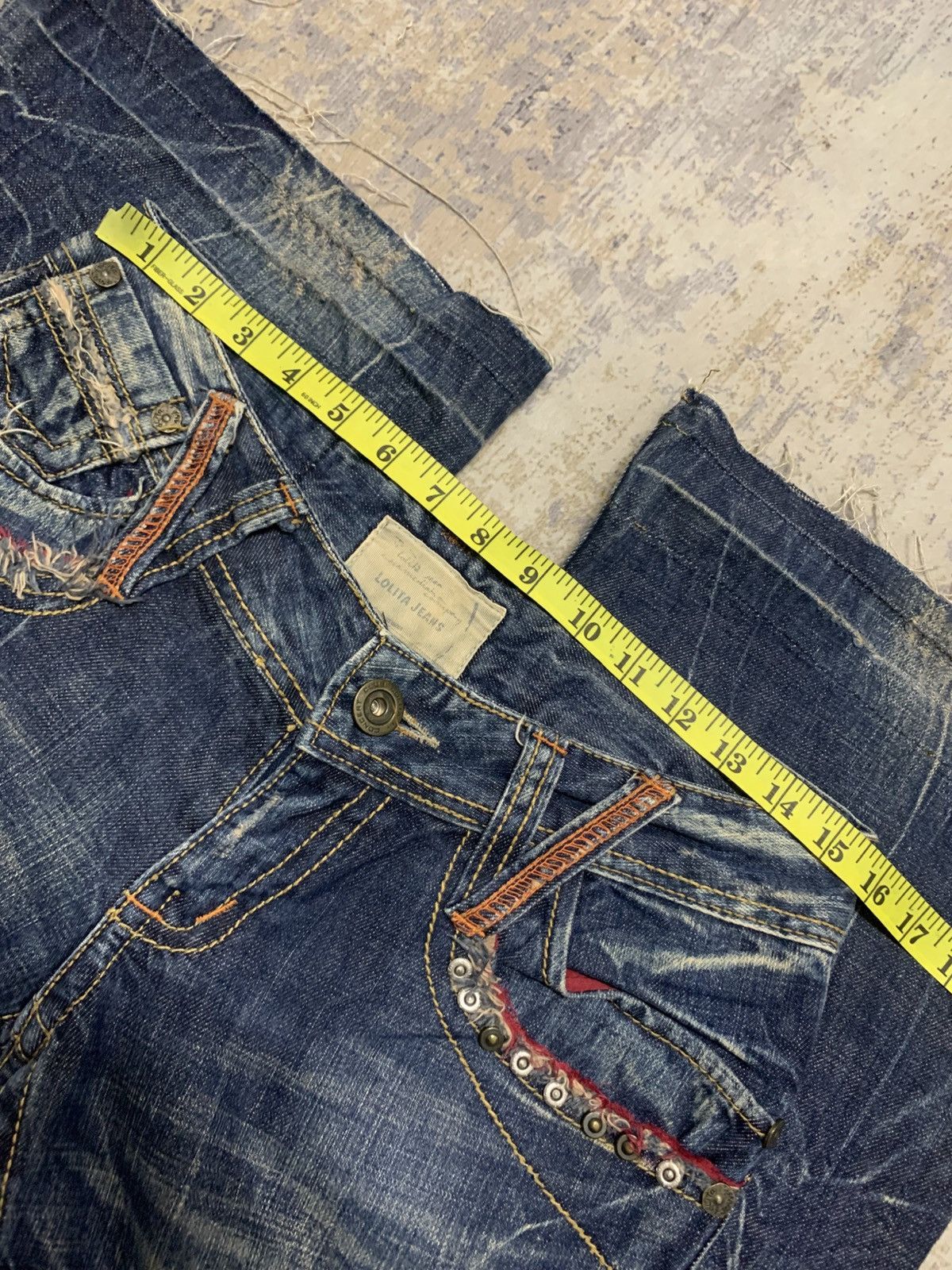 If Six Was Nine Vintage Flare Lolita Bell Bottom Jeans Size 31" - 15 Thumbnail