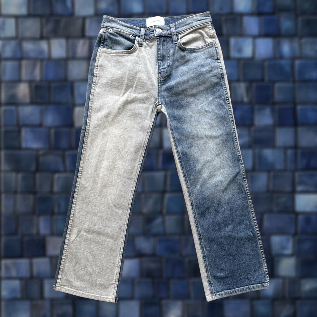Vintage Current/Elliott Jeans Vanessa Two Tone Denim Womens 25 Mid Rise Blue 5-Pocket Regular Straight 27x24 Beige? Size 42" / US 20 - 1 Thumbnail