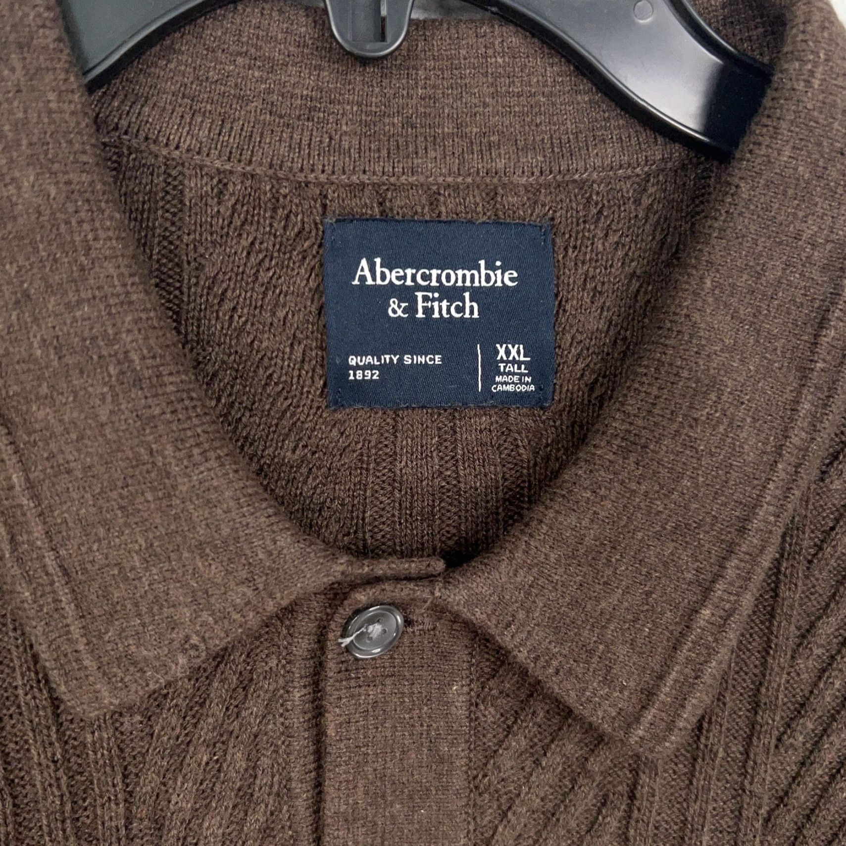 Abercrombie & Fitch Abercrombie & Fitch Sweater Mens XXL Tall Brown Polo Collared Knit Polo Collar Pullover Button Knit Casual Preppy Mens Size US XXL / EU 58 / 5 - 4 Thumbnail