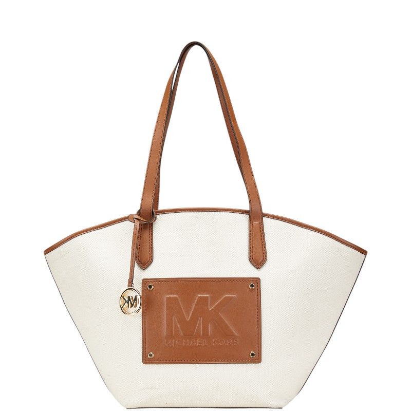 Michael Kors Michael Kors Michael Kors Kimber Canvas Leather Tote Bag Canvas Tote Bag Size ONE SIZE - 1 Thumbnail