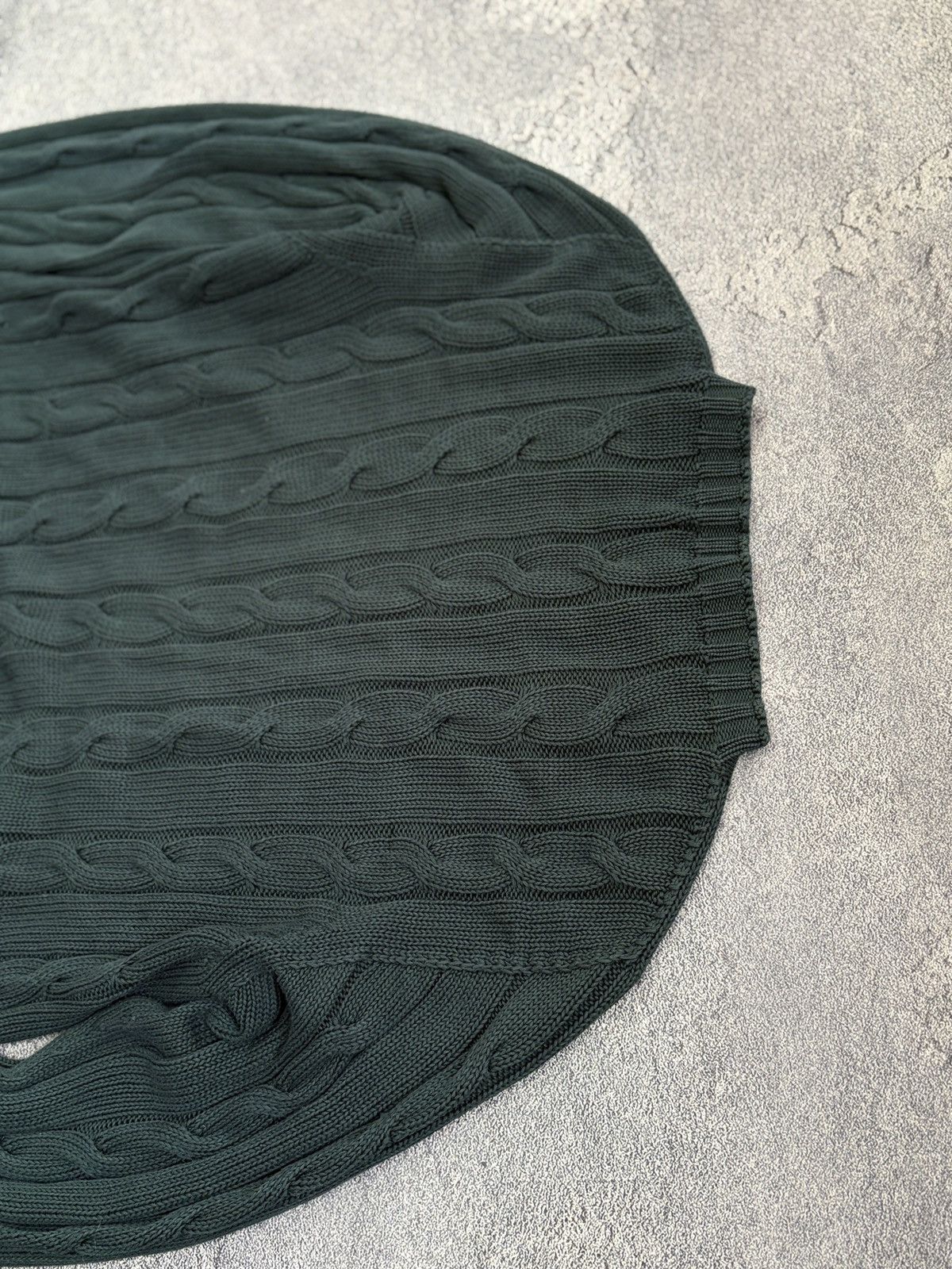 Burberry Burberry London Dark Green Cable Knit Cotton Sweater Size L Size US L / EU 52-54 / 3 - 13 Thumbnail