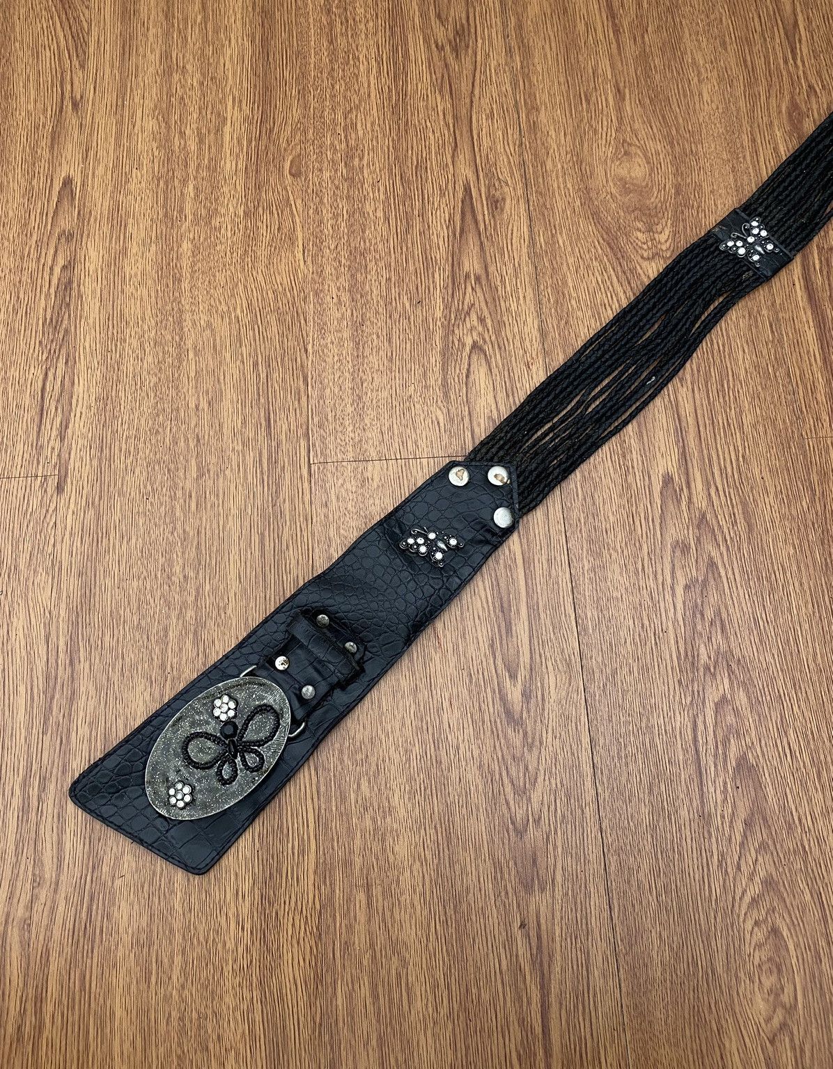 If Six Was Nine × Japanese Brand × Le Grande Bleu (L.G.B.) Crystal butterfly rope wide belt Size ONE SIZE - 3 Thumbnail