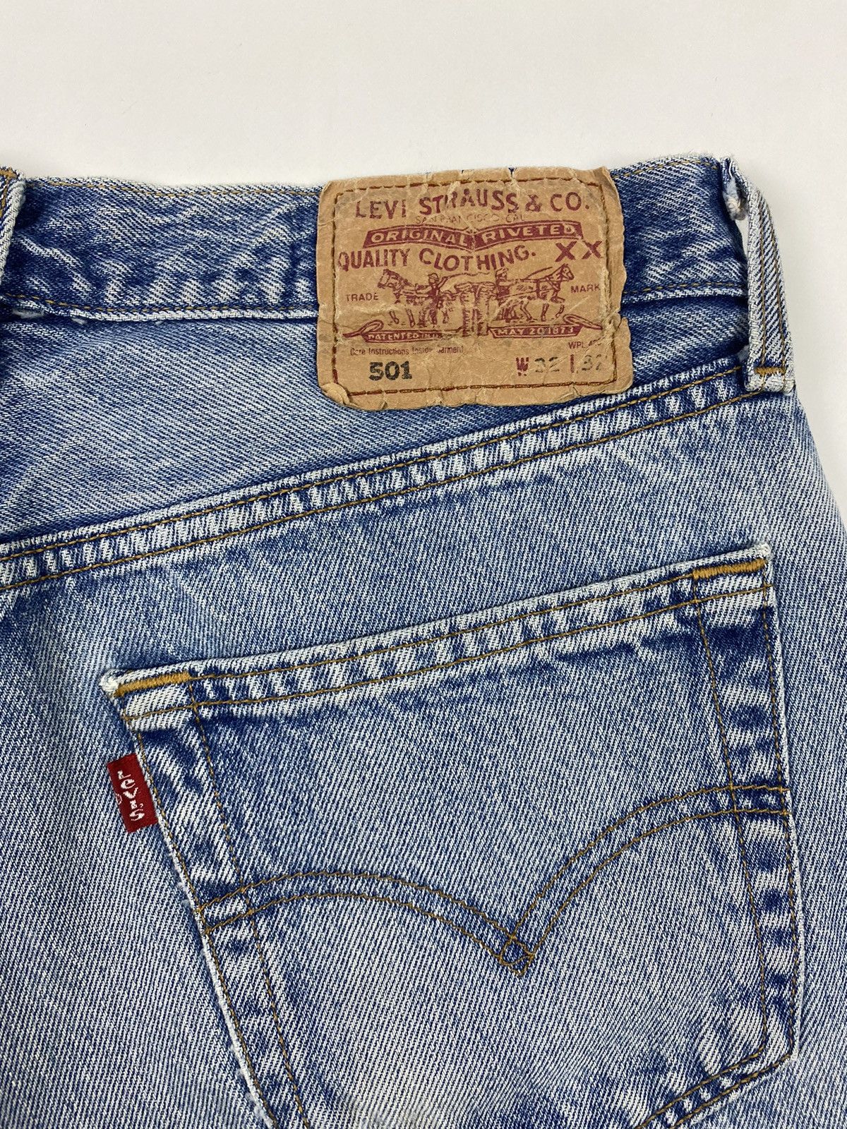 Levi's 2000’s Vintage Levi’s 501 Light Blue Washed Denim Pants Size US 32 / EU 48 - 11 Thumbnail