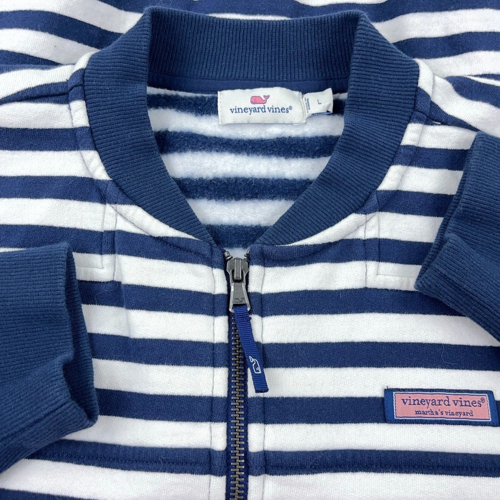 Vineyard Vines VINTAGE Vineyard Vines Sweater Women Large Blue White Striped Knit Pullover All Seasons Casual Size L / US 10 / IT 46 - 2 Thumbnail