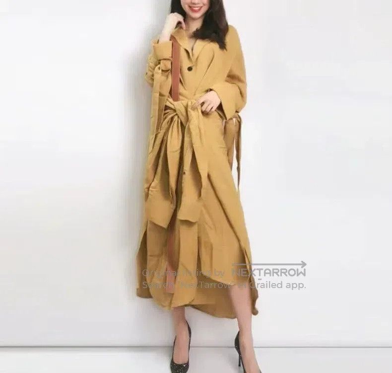 Loewe Loewe Orange Sheepskin Leather Asymmetrical Trench Coat Size XXS / US 00 / IT 34 - 8 Thumbnail