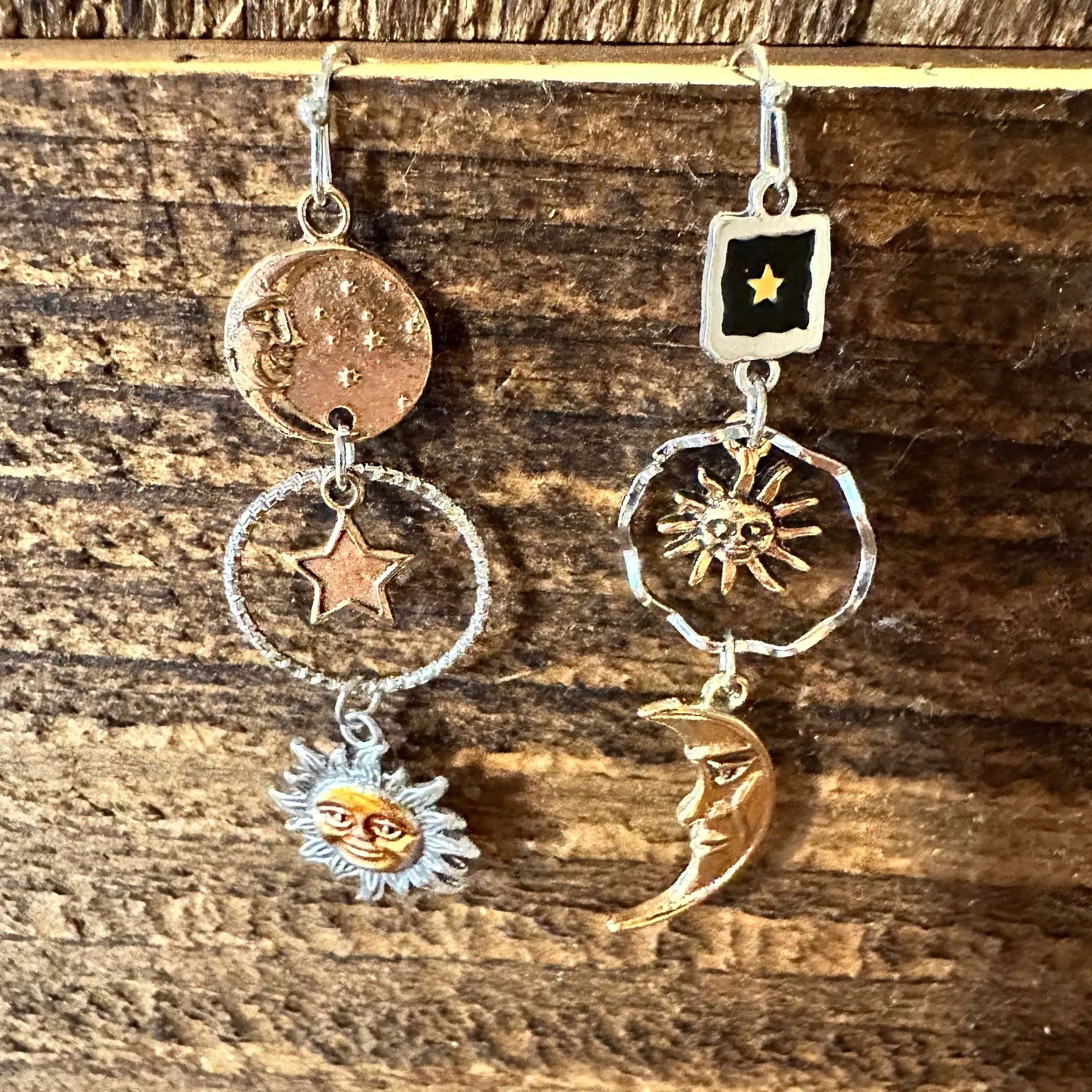 Other Boho Hippie Western Sun & Moon Celestial Delicate Silver Dro Size ONE SIZE - 1 Thumbnail