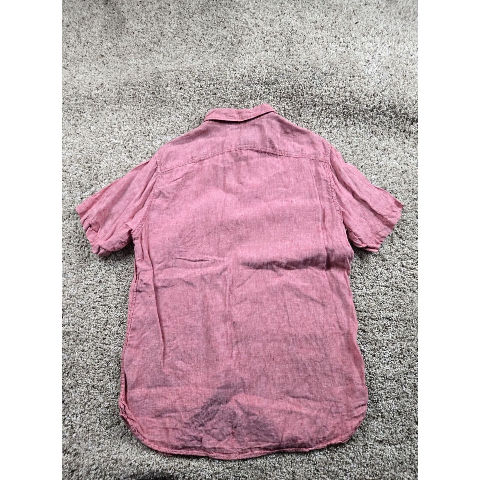 Banana Republic Banana Republic Shirt Mens M Red Linen Button-Up Short Sleeve Camden Fit Size US M / EU 48-50 / 2 - 4 Thumbnail