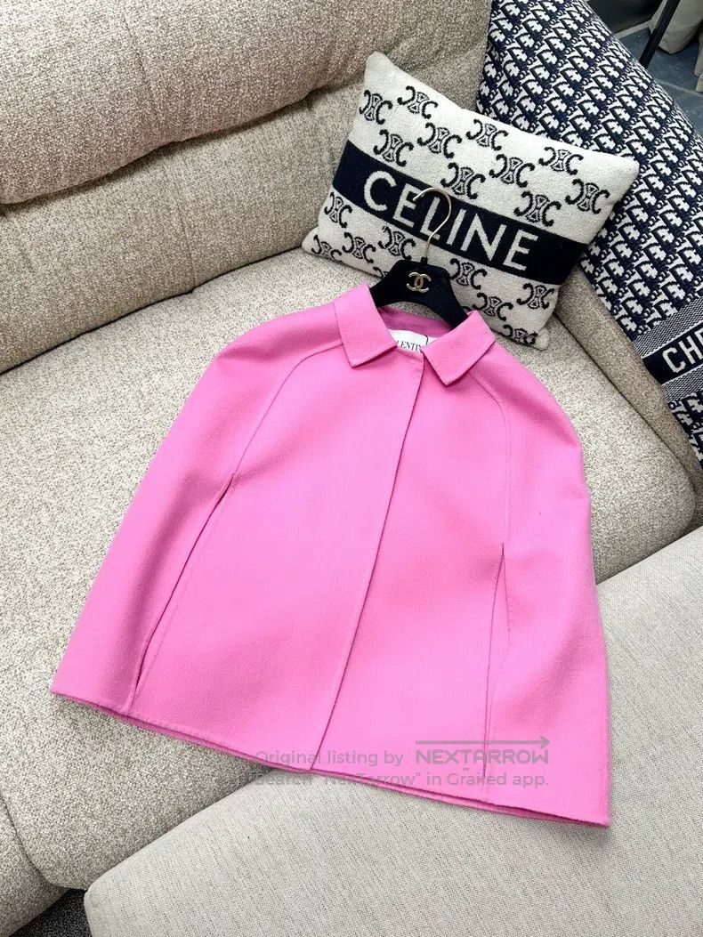 Valentino Valentino Pink sleeveless cape coat Size L / US 10 / IT 46 - 2 Thumbnail