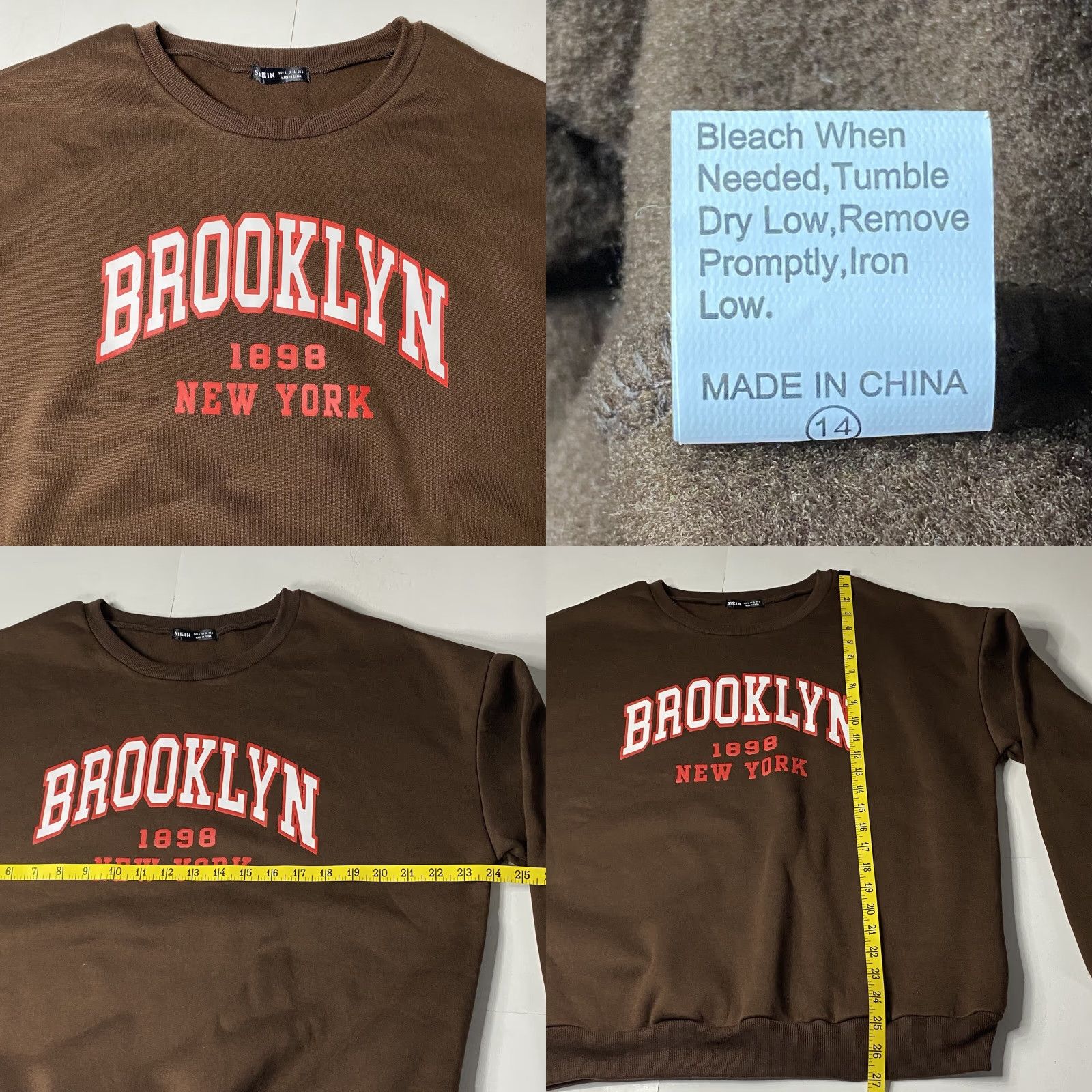 Shein VINTAGE SheIn Sweatshirt Brown Womens Round Neck Brooklyn New York Size S / US 4 / IT 40 - 8 Thumbnail