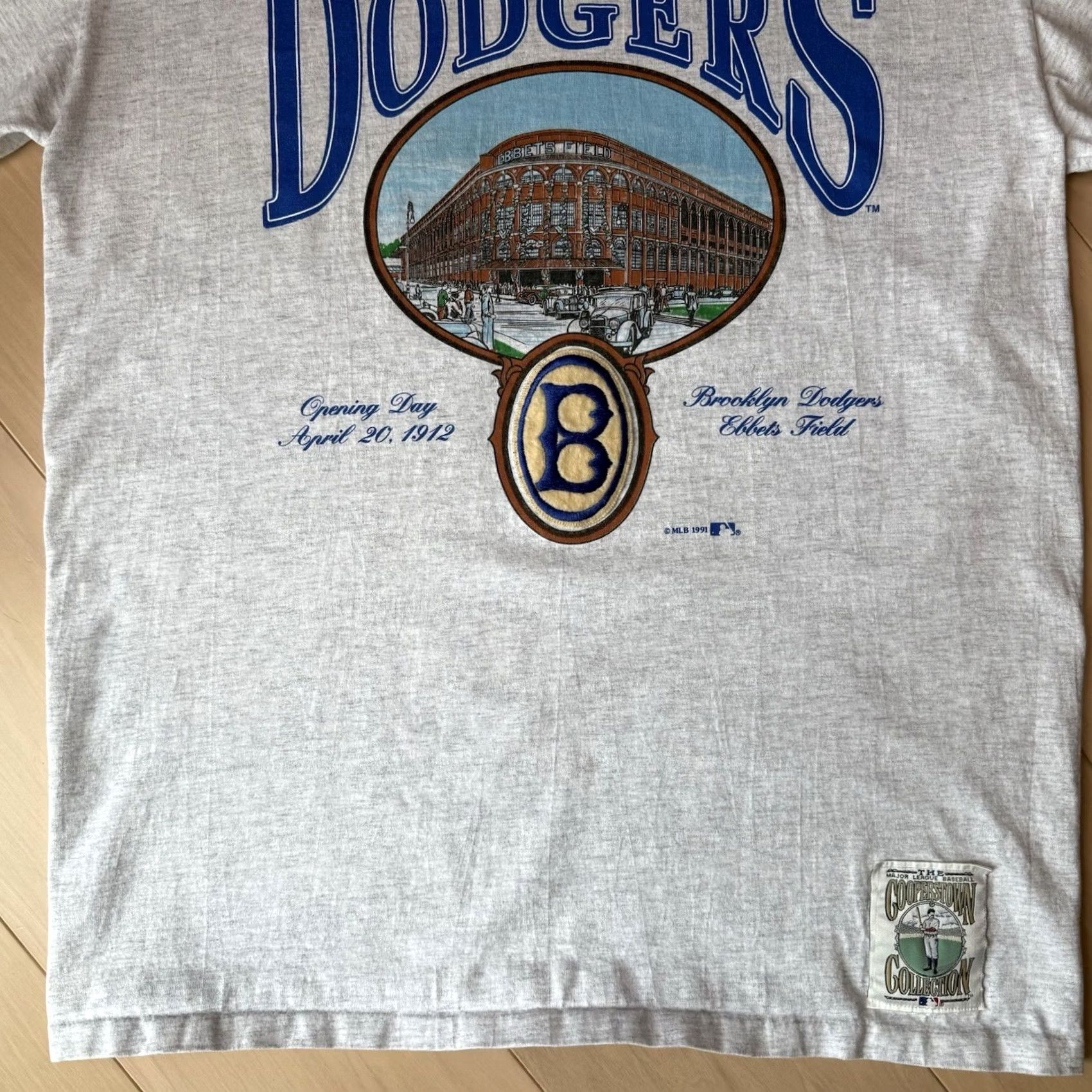 MLB VINTAGE Brooklyn Dodgers Shirt XL Gray 90s MLB Baseball New York Jackie Robinson Size US XL / EU 56 / 4 - 5 Thumbnail