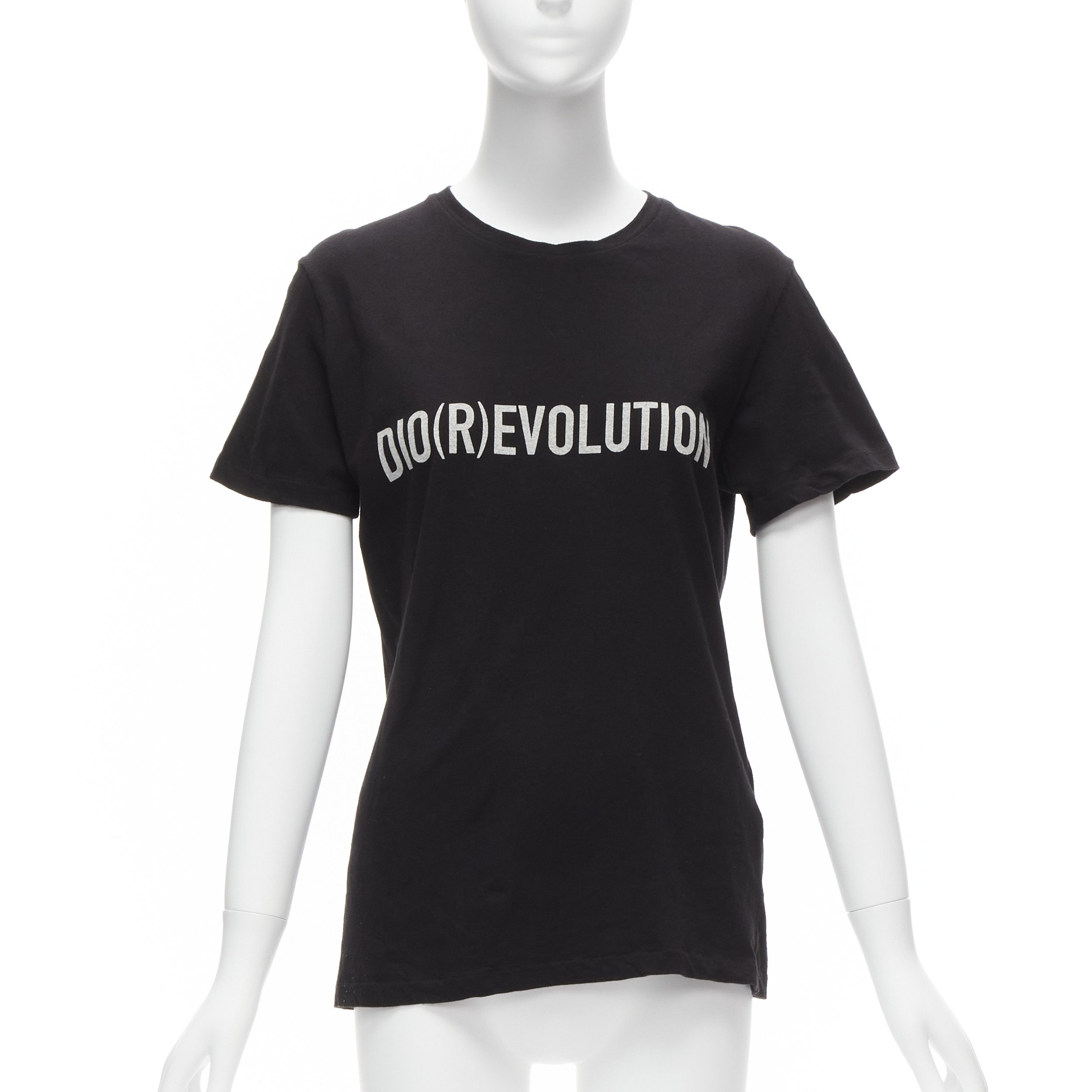 Dior CHRISTIAN DIOR Diorevolution black cotton linen logo print tshirt M Size M / US 6-8 / IT 42-44 - 1 Thumbnail