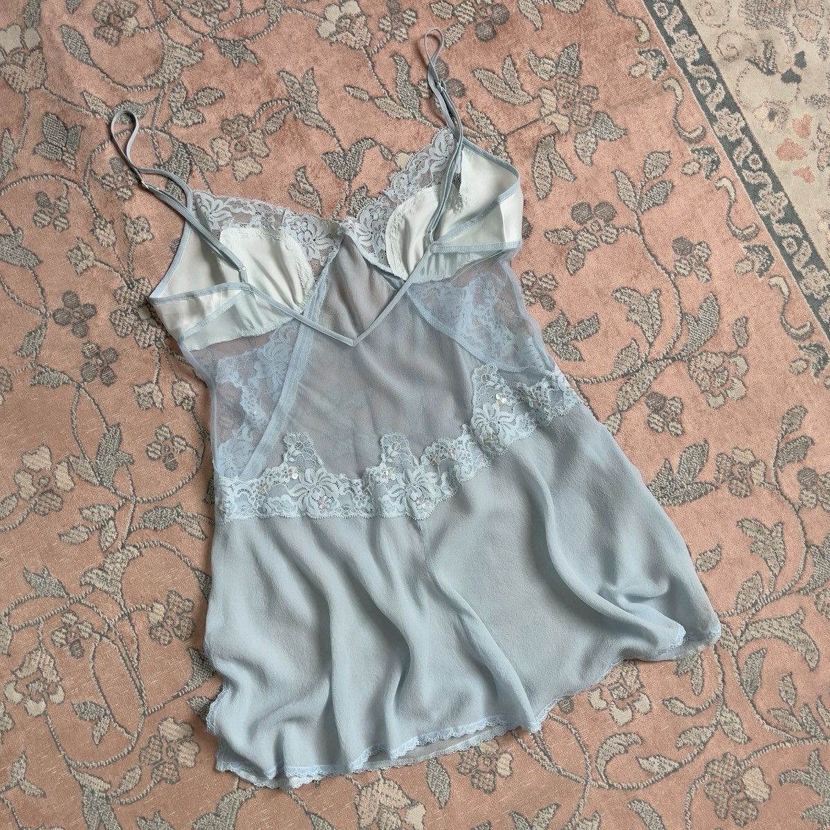 Victoria's Secret Victoria’s Secret Hand-Dyed Blue Silk Slip Dress (XS) Size XS / US 0-2 / IT 36-38 - 12 Thumbnail