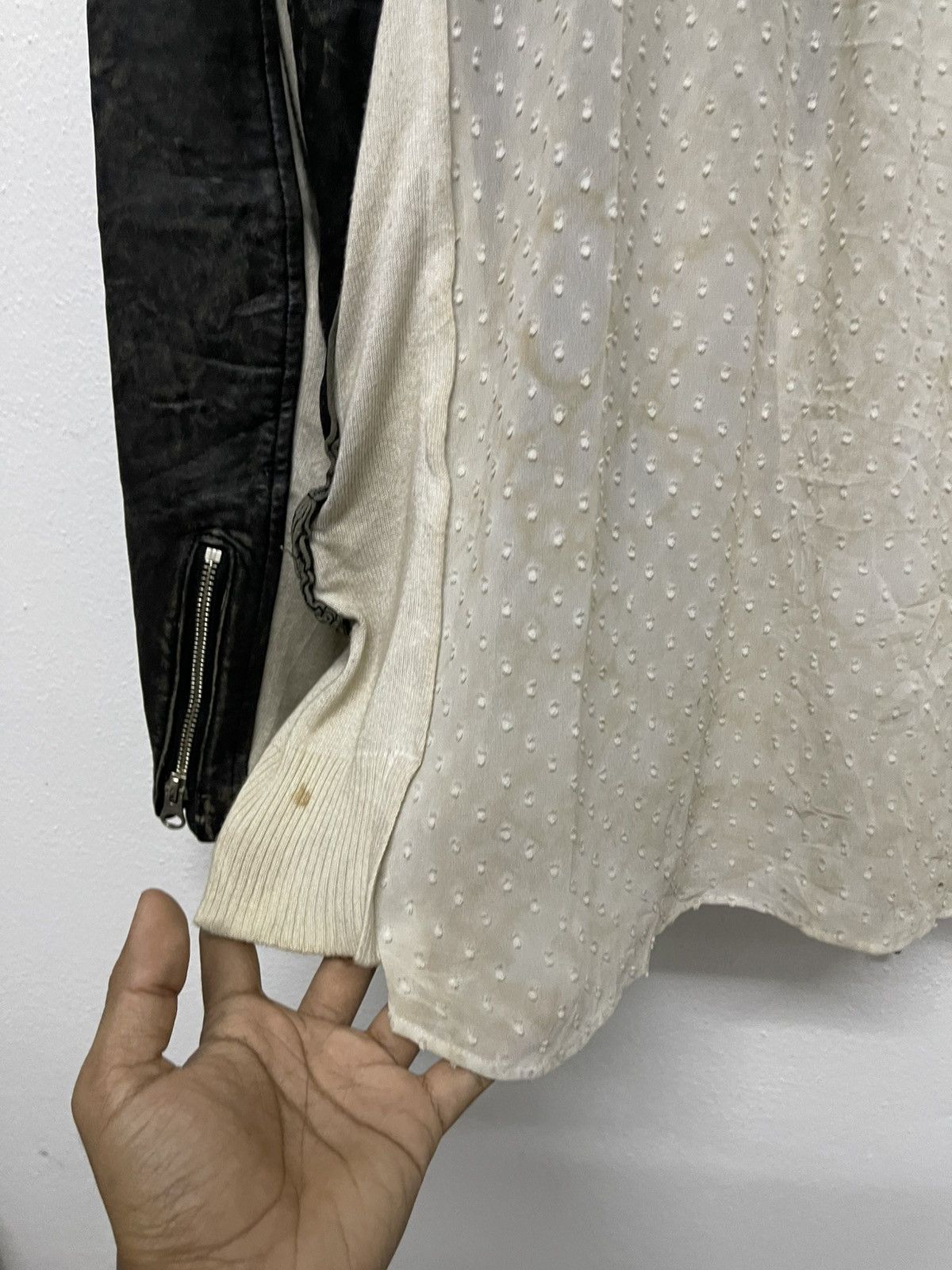 Undercover SS 21 UNDERCOVER LEATHER MIX KNIT RIDERS JACKET RARE Size US S / EU 44-46 / 1 - 22 Thumbnail