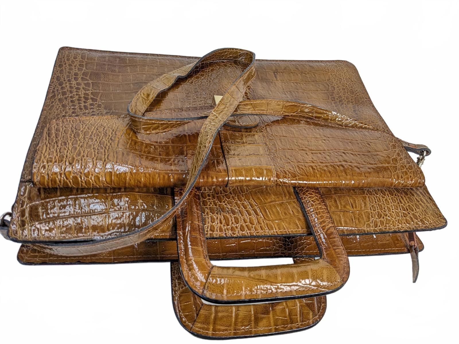 Carissima Briefcase Laptop Bag South Korea Faux Crocodile