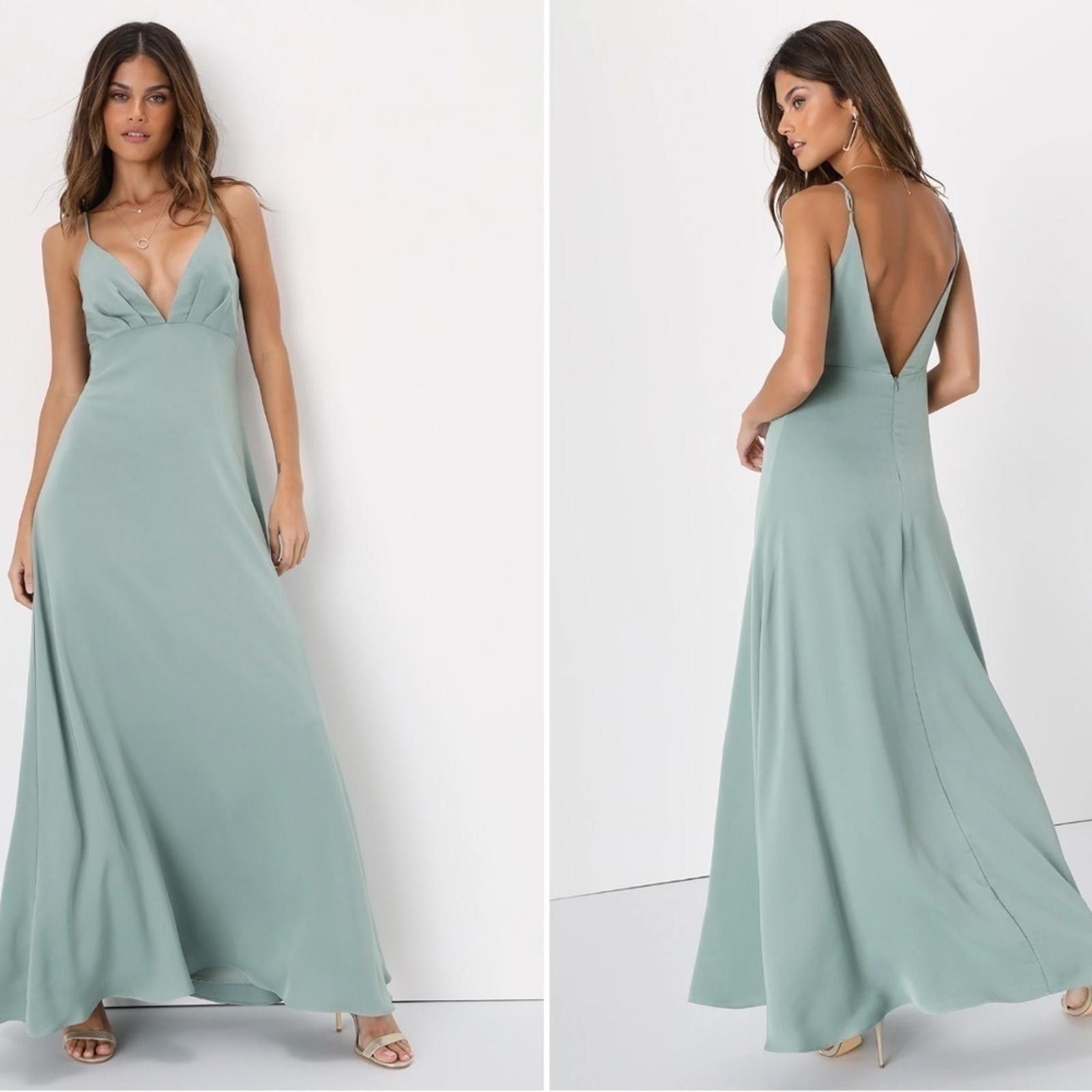 Lulus LULU's Bridesmaid Prom Wedding Sexy Open Back Maxi Dress Size XS / US 0-2 / IT 36-38 - 3 Thumbnail