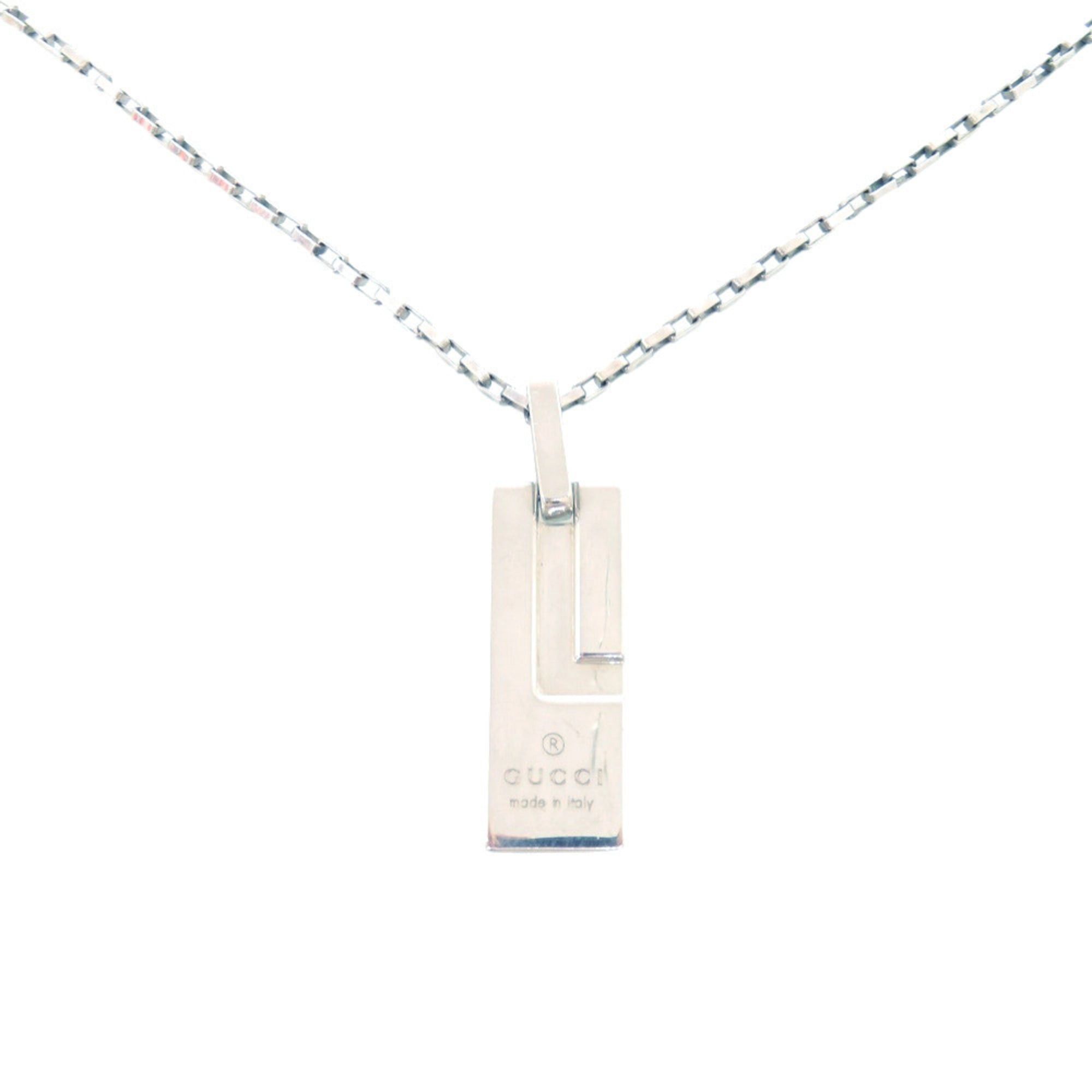 Gucci Excellent condition Gucci logo plate sterling silver 925 necklace pendant 1064GUCCI Size ONE SIZE - 1 Thumbnail