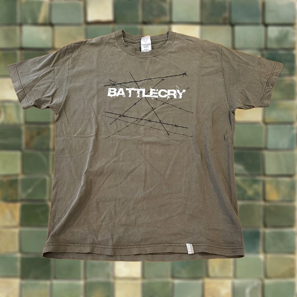 Vintage Acquire The Fire Battle Cry T Shirt Large Shirt Mens L Green 3D Cotton Crew Neck Short Sleeve Alstyle Regular Size: L Size US L / EU 52-54 / 3 - 1 Thumbnail