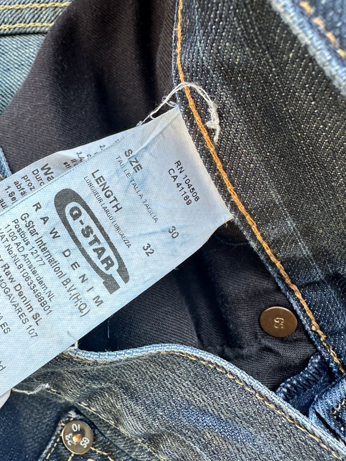G-Star G Star Raw Denim Jeans Men Size 30x32 Straight Fit Dark Wash Size US 30 / EU 46 - 5 Thumbnail