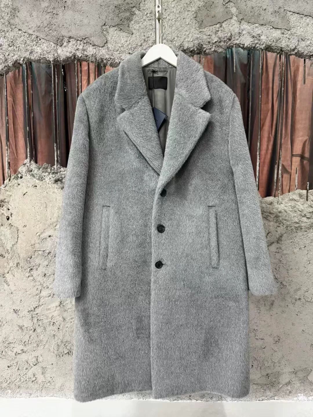 Prada Prada Long Gray Mohair Coat Size US M / EU 48-50 / 2 - 1 Thumbnail