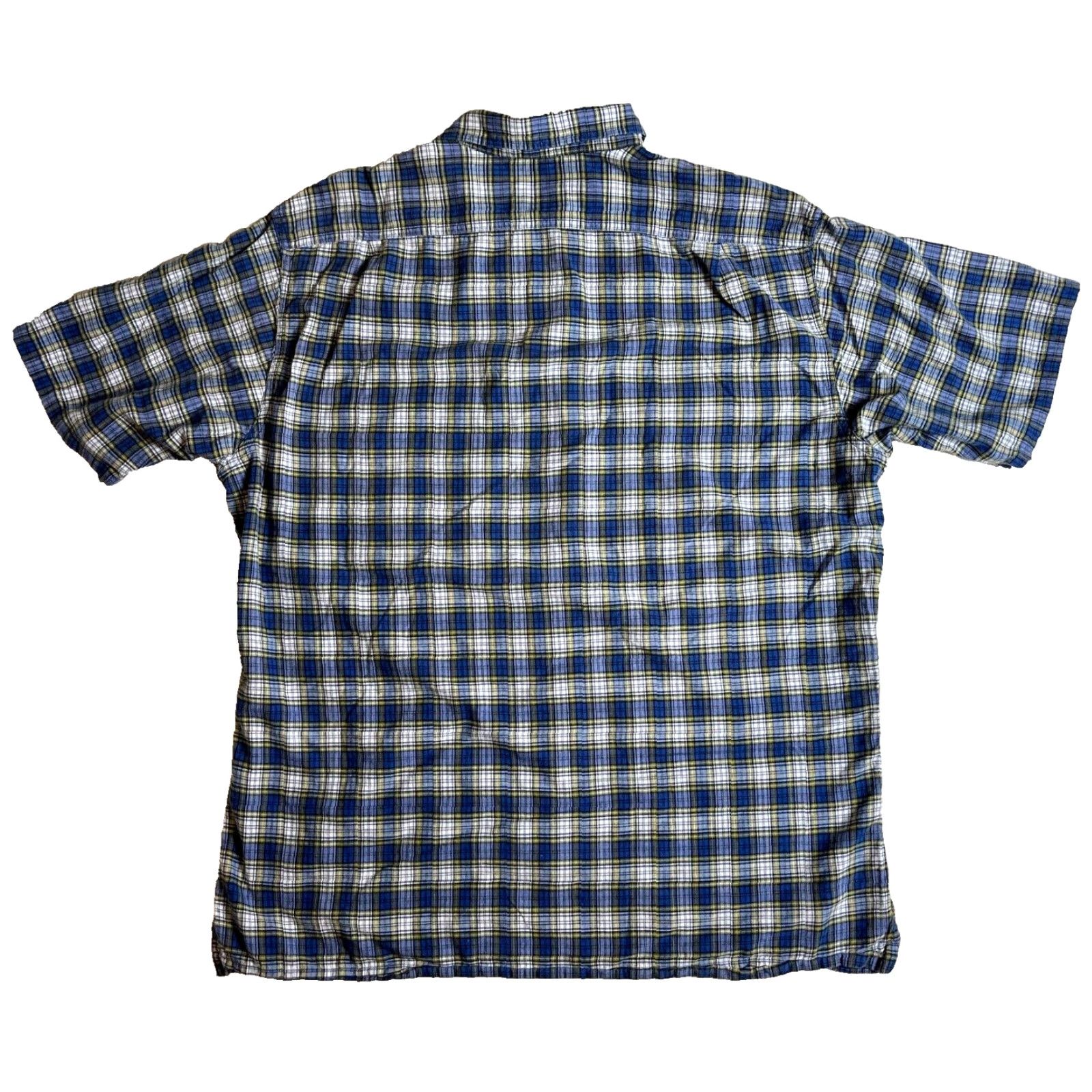 Polo Ralph Lauren VINTAGE Polo Jeans Co. Ralph Lauren Short Sleeve Button-Up Shirt Plaid Sz L Men's Button-Up Old School 90s Retro Blue Cotton Polo Ralph Lauren Shirt Size US L / EU 52-54 / 3 - 2 Thumbnail