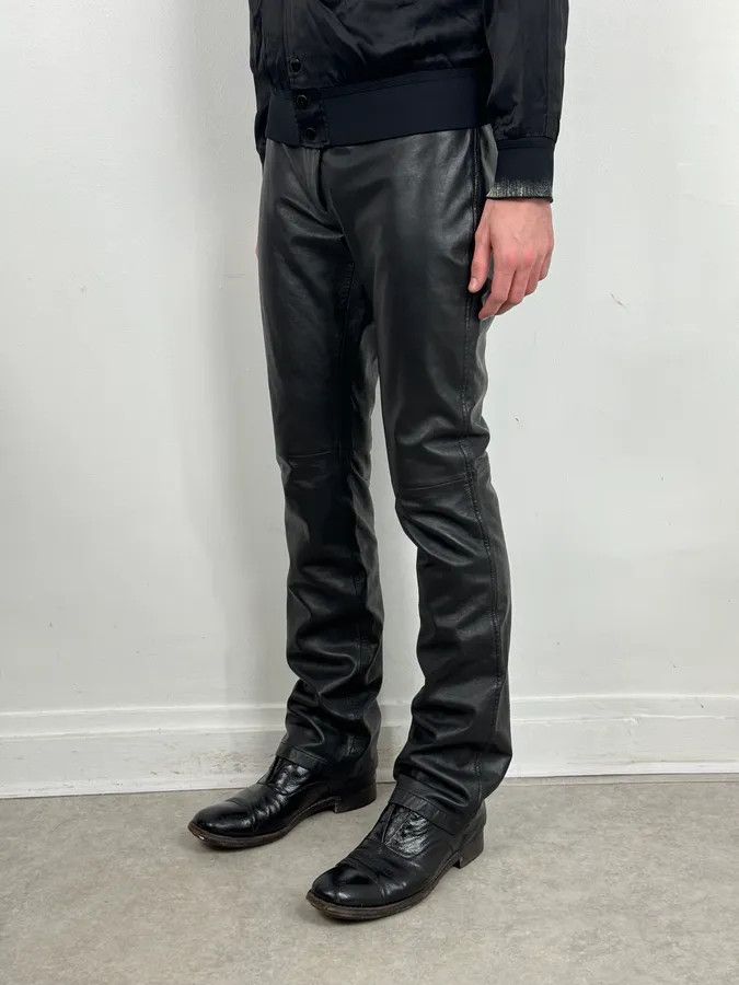 Gianfranco Ferre 2000s Gianfranco Ferré Black Leather Pants Size US 30 / EU 46 - 2 Thumbnail