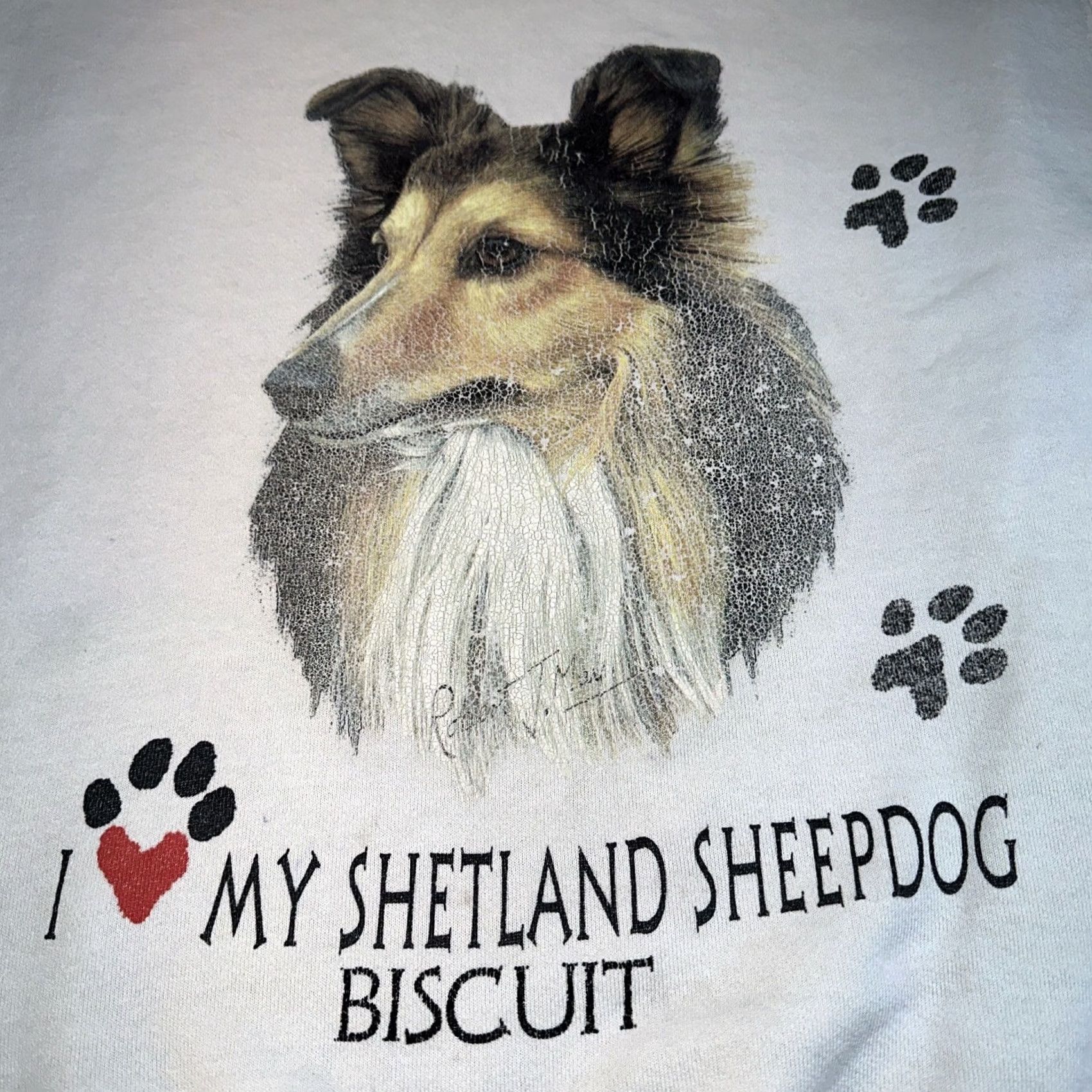 Vintage VINTAGE Shetland Sheepdog Dog Sweater White Women’s M Pullover Size M / US 6-8 / IT 42-44 - 2 Thumbnail