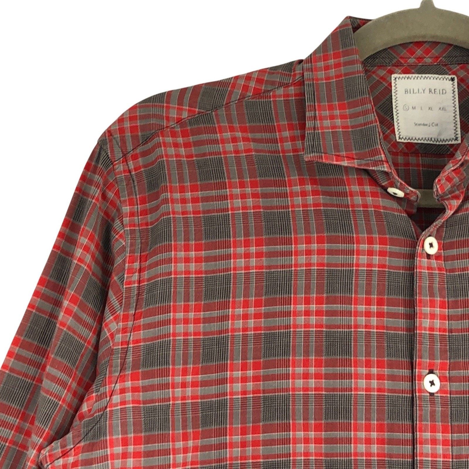 Billy Reid Billy Reid Shirt S Red Gray Plaid Long Sleeve Button Up Size US S / EU 44-46 / 1 - 6 Thumbnail