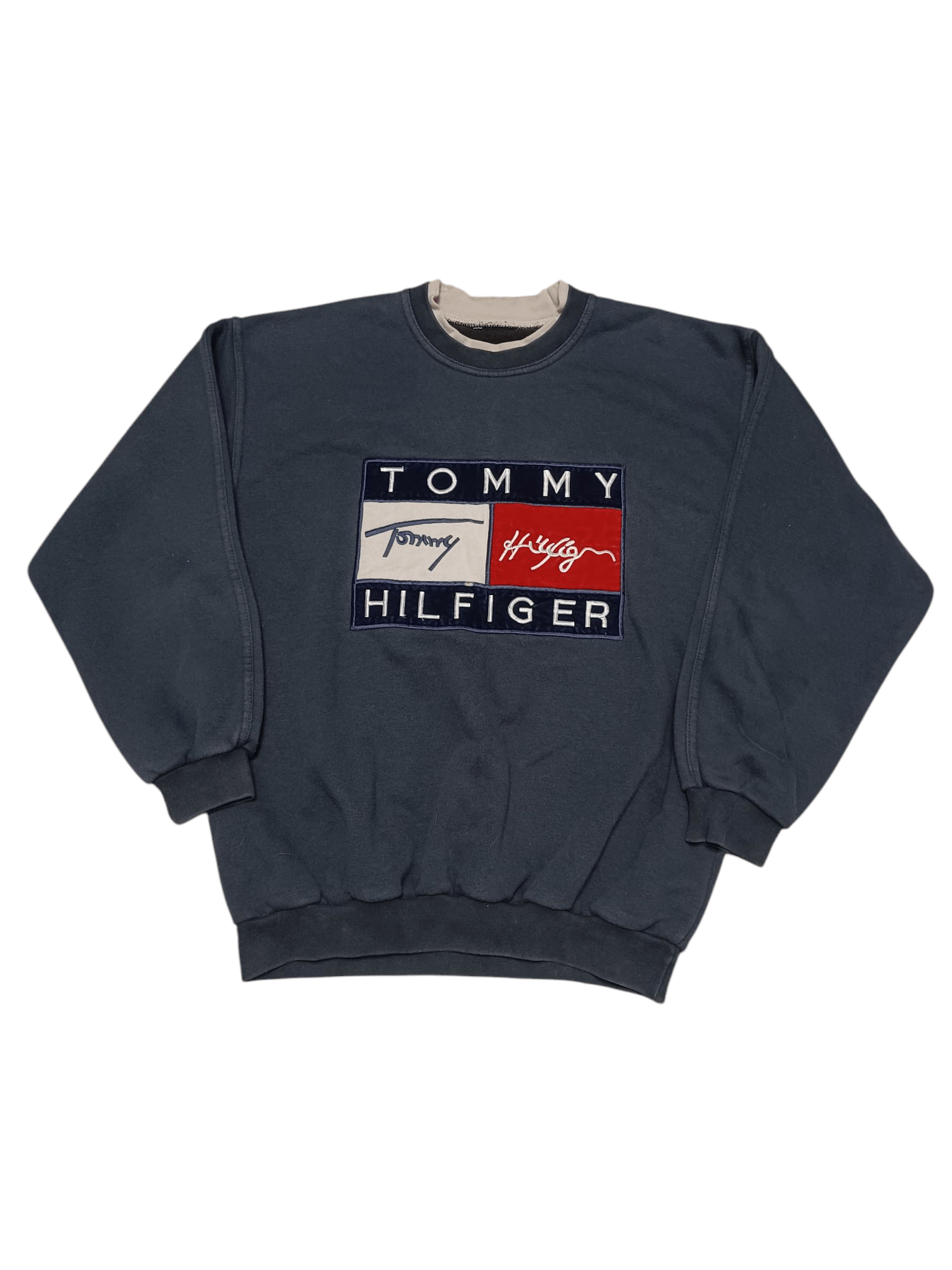Tommy Hilfiger TOMMY HILFIGER VINTAGE 90S BIGLOGO EMBROIDERED SWEATSHIRT Size US M / EU 48-50 / 2 - 1 Thumbnail