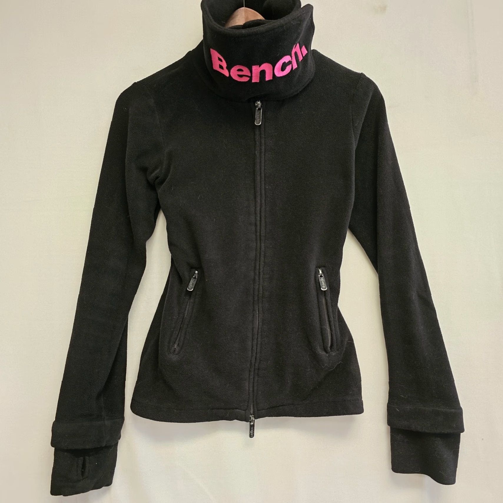 Bench Bench Urbanwear Womens Fitted Fleece Lined Full Zip High Neck Jacket Hot Pink XS Size XS / US 0-2 / IT 36-38 - 2 Thumbnail