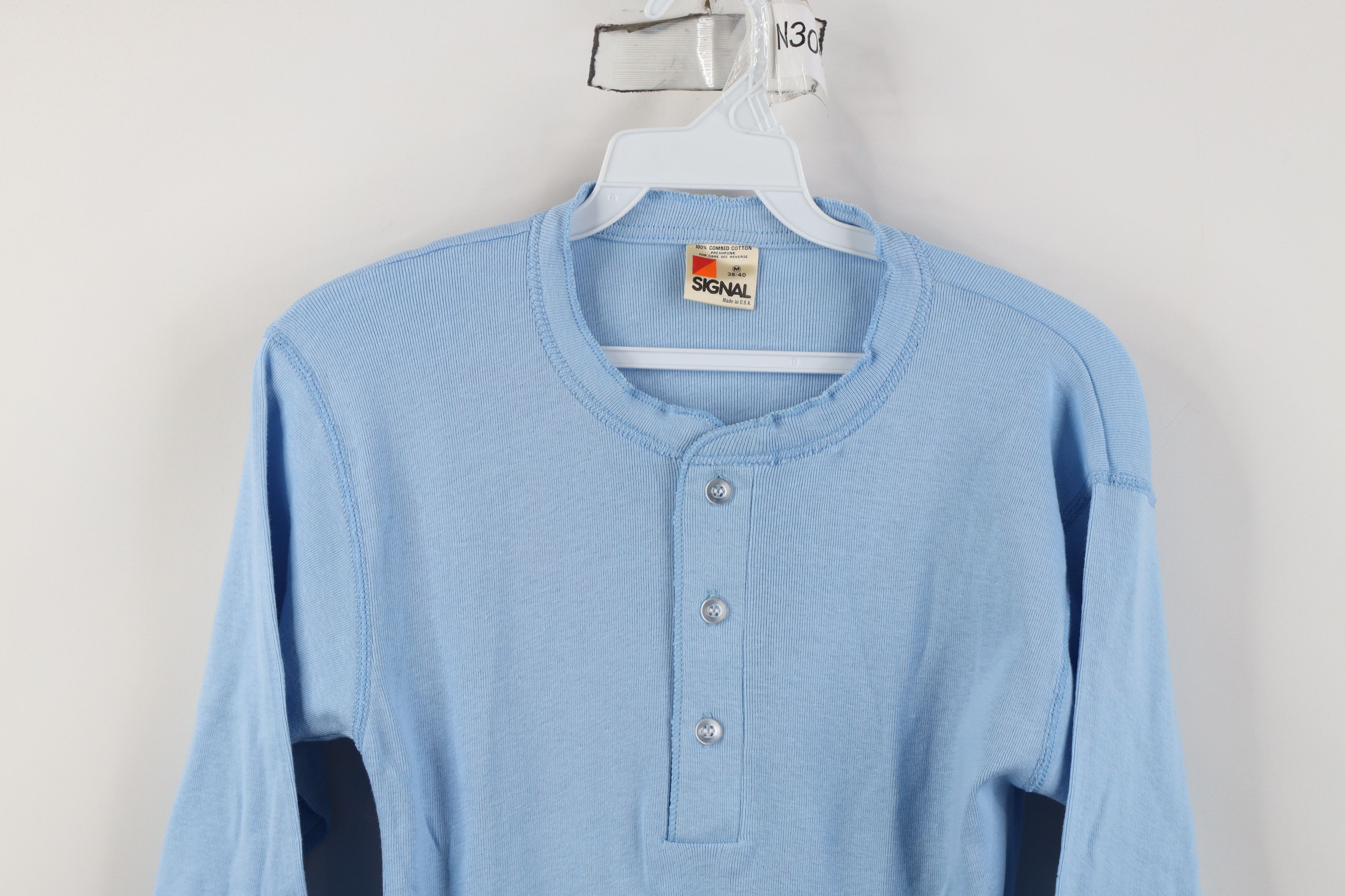Vintage Vintage 80s 90s Streetwear Ribbed Knit Henley T-Shirt USA Size US M / EU 48-50 / 2 - 2 Thumbnail