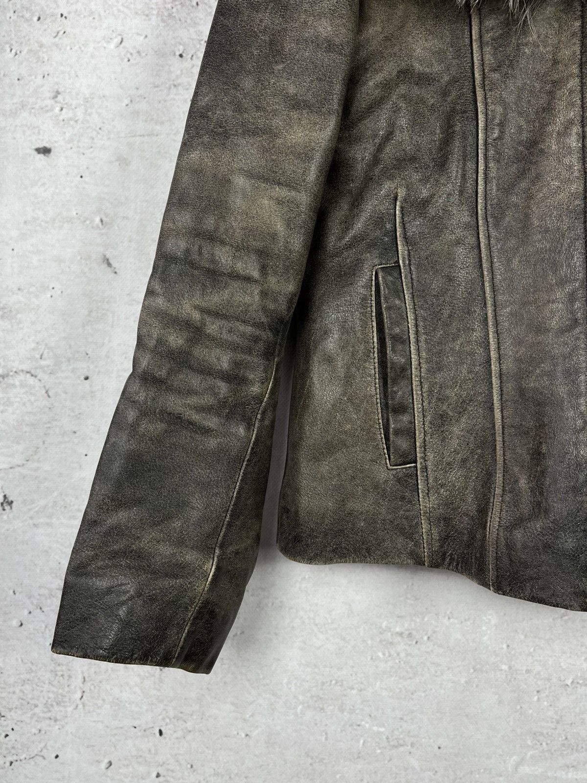 Japanese Brand Saki Japan Style Emo Goth Fur Y2K Leather Jacket Size S / US 4 / IT 40 - 3 Thumbnail