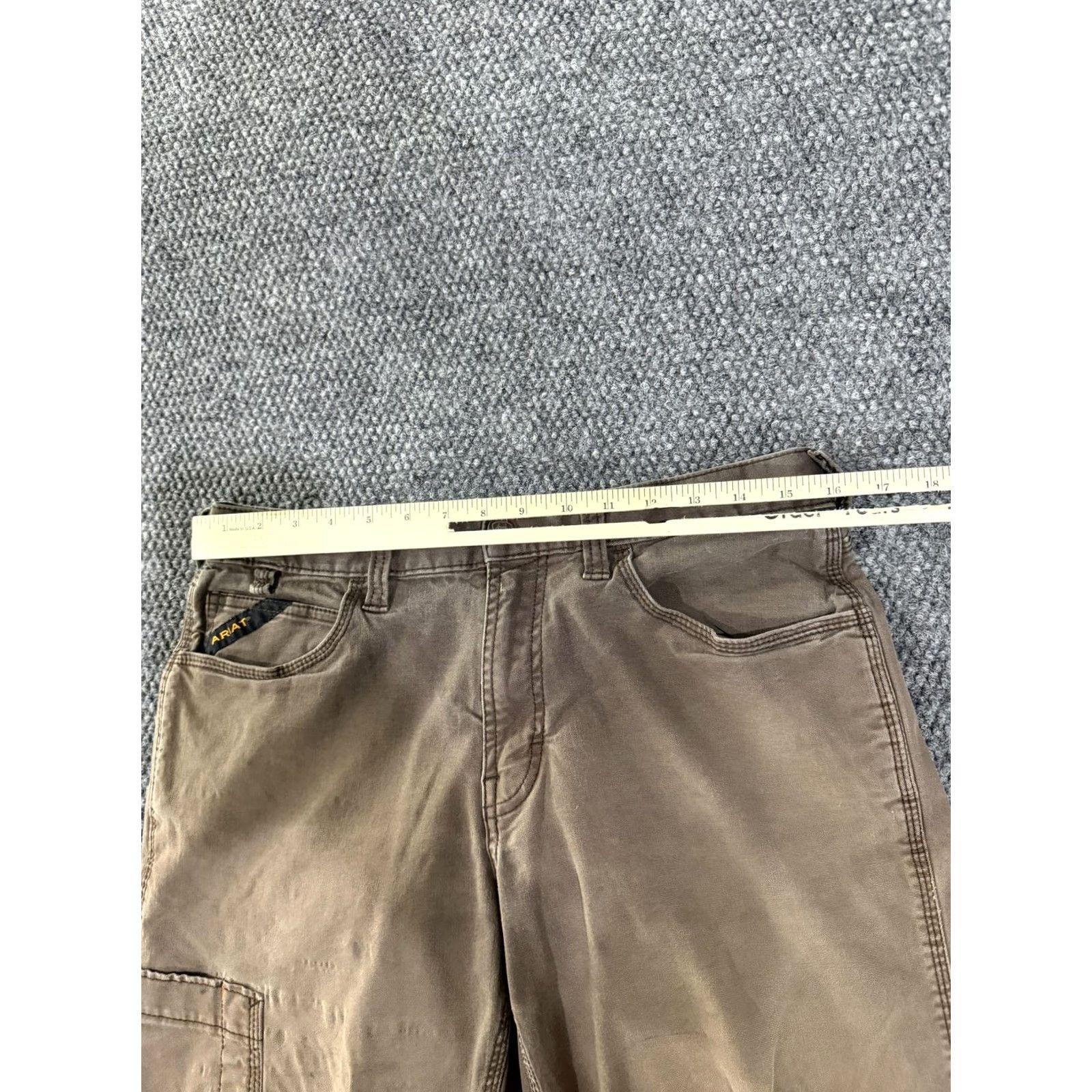 Ariat Ariat Rebar M4 Mens Pants 32x34 Brown Relaxed Straight Canvas Carpenter Workwear Size US 32 / EU 48 - 7 Thumbnail