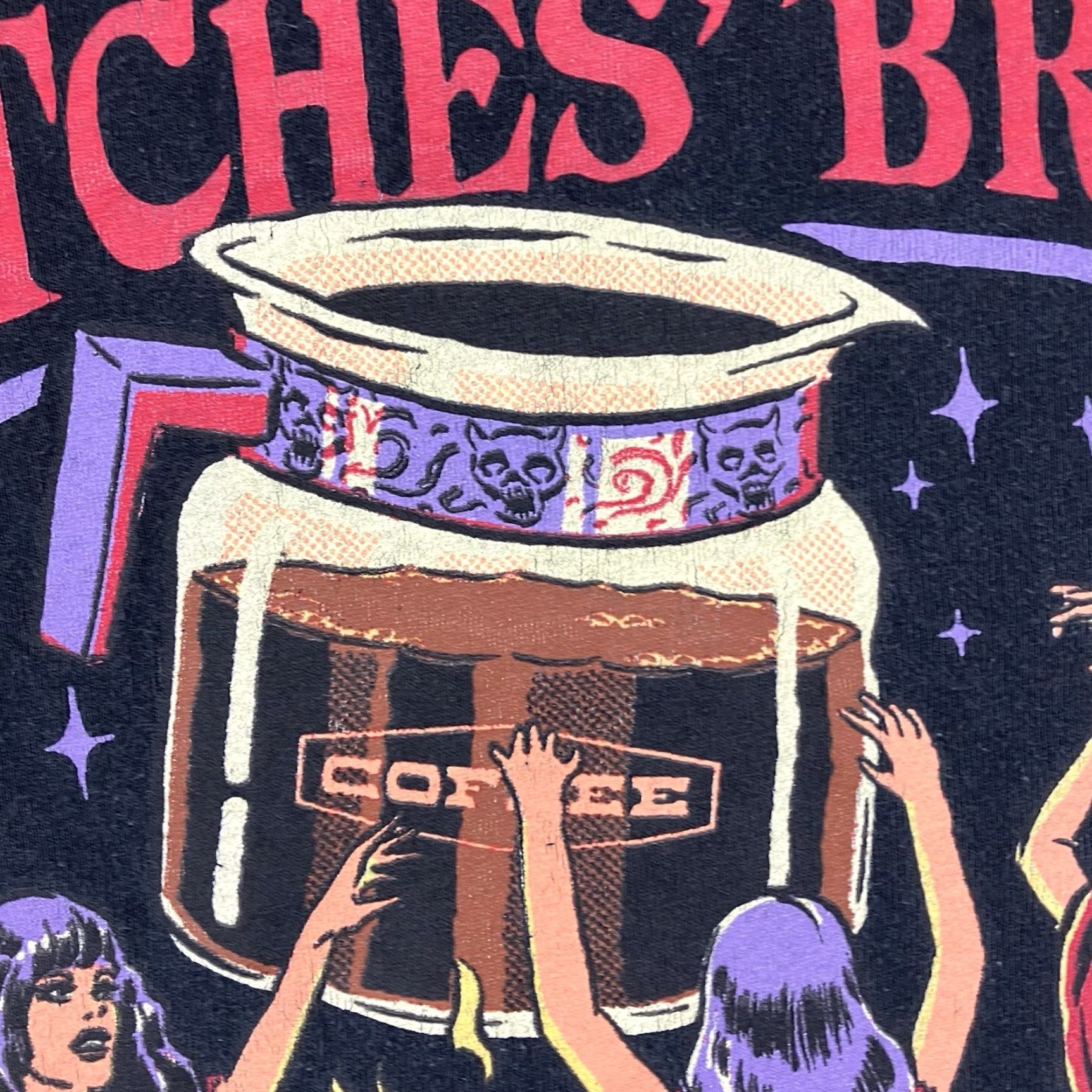 RHODE Steven Rhodes Witches Brew Graphic T-Shirt Women's Medium Faded Black Classic Rock Horror Retro Size M / US 6-8 / IT 42-44 - 5 Thumbnail