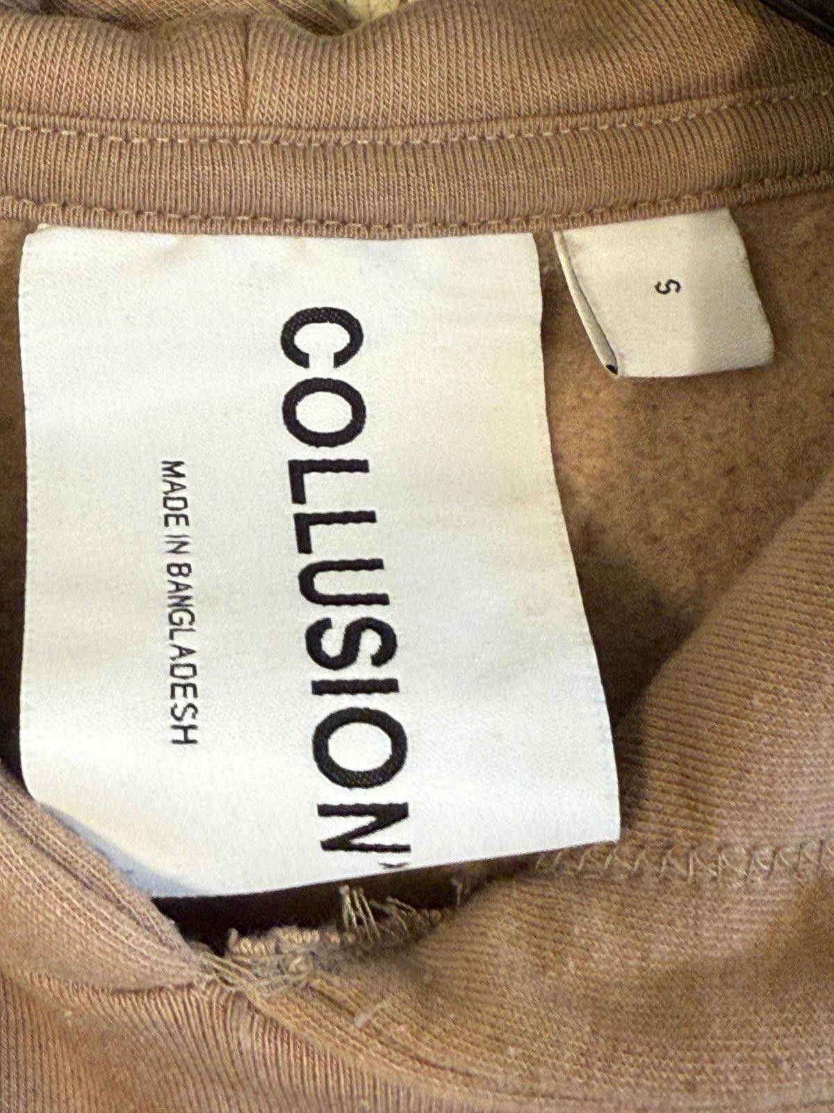 Designer COLLUSION unisex logo hoodie in brown/tan, size small Size US S / EU 44-46 / 1 - 6 Thumbnail