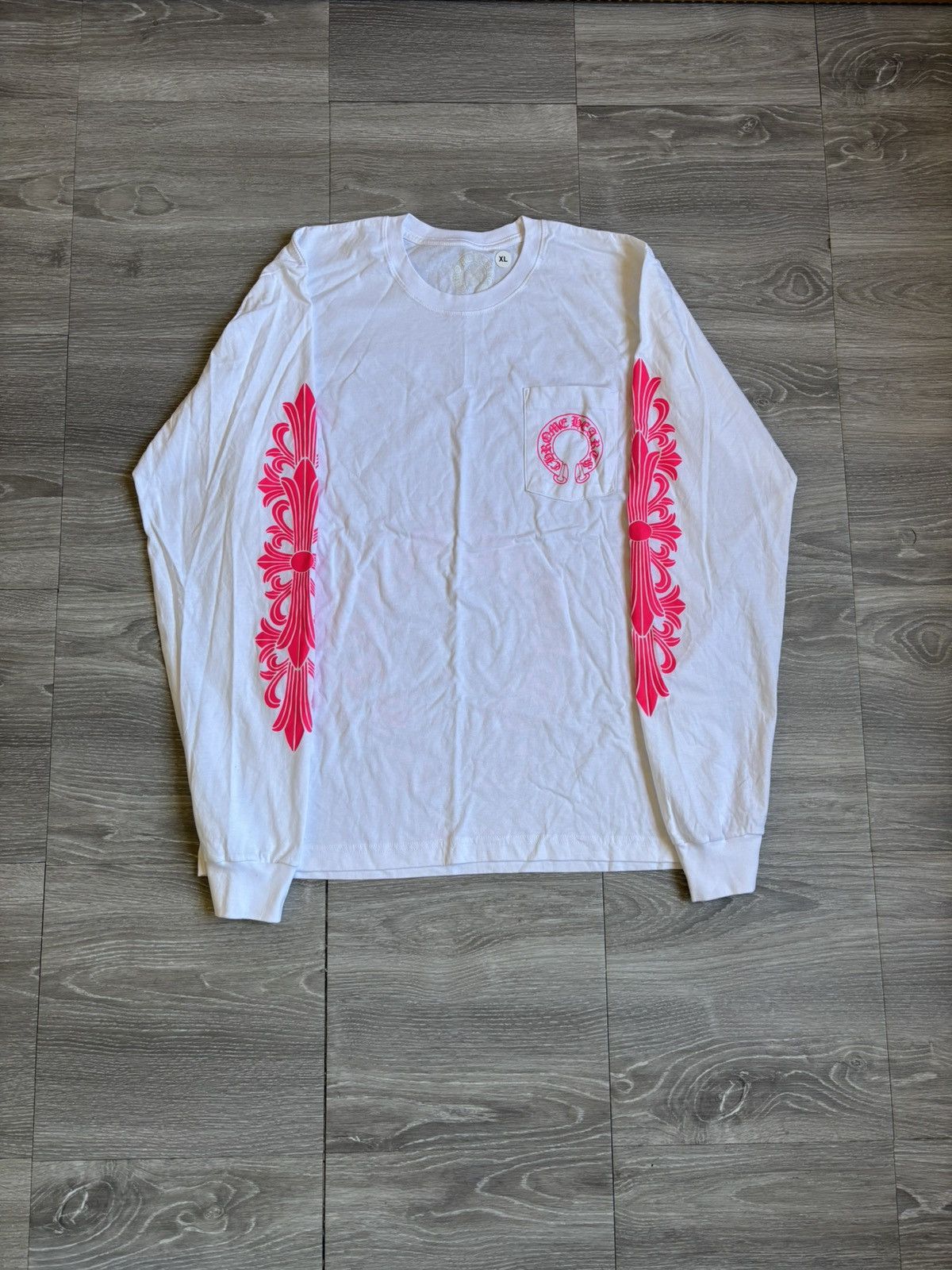 Chrome Hearts Chrome Hearts Pink Floral White LS Tee Size US XL / EU 56 / 4 - 1 Thumbnail