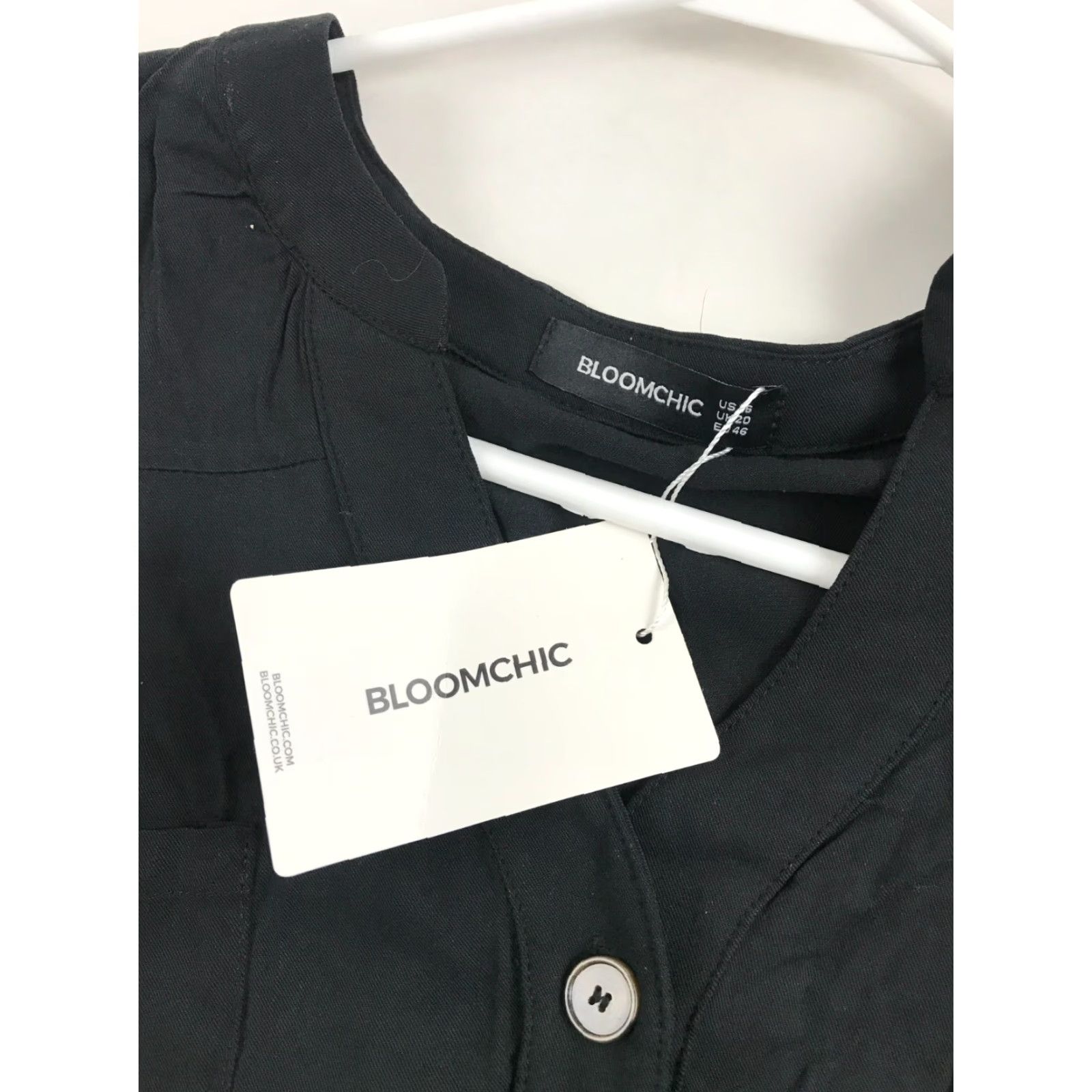 Vintage Bloomchic Blouse Shirt Women's 16 Black V-Neck Pockets Short Sleeve NWT NWT Size XXL / US 16-18 / IT 52-54 - 7 Thumbnail