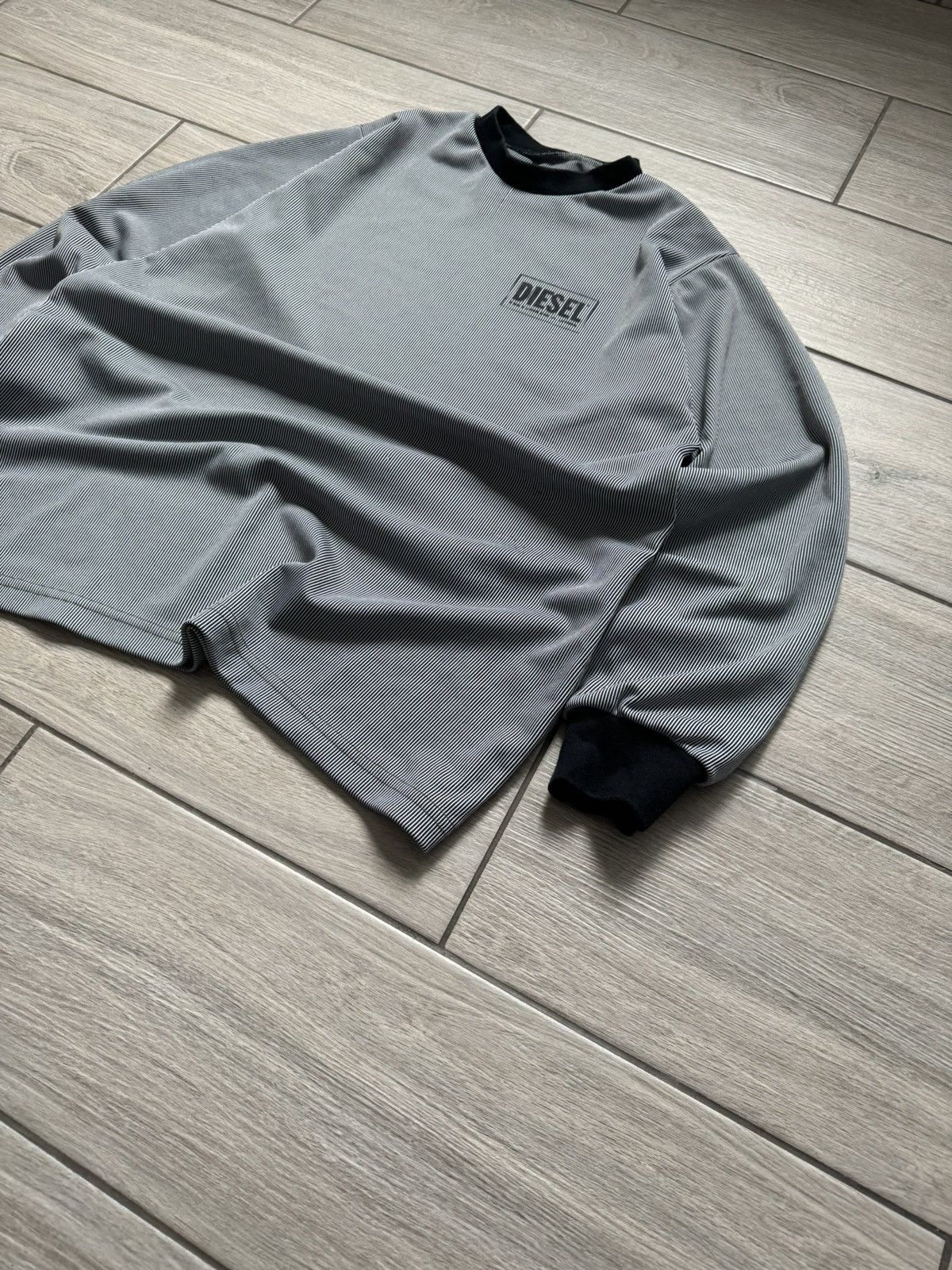 Designer 💌 VINTAGE Y2K 00’s DIESEL DISTRESSED SWEATSHIRT STRIPED Size US L / EU 52-54 / 3 - 9 Thumbnail