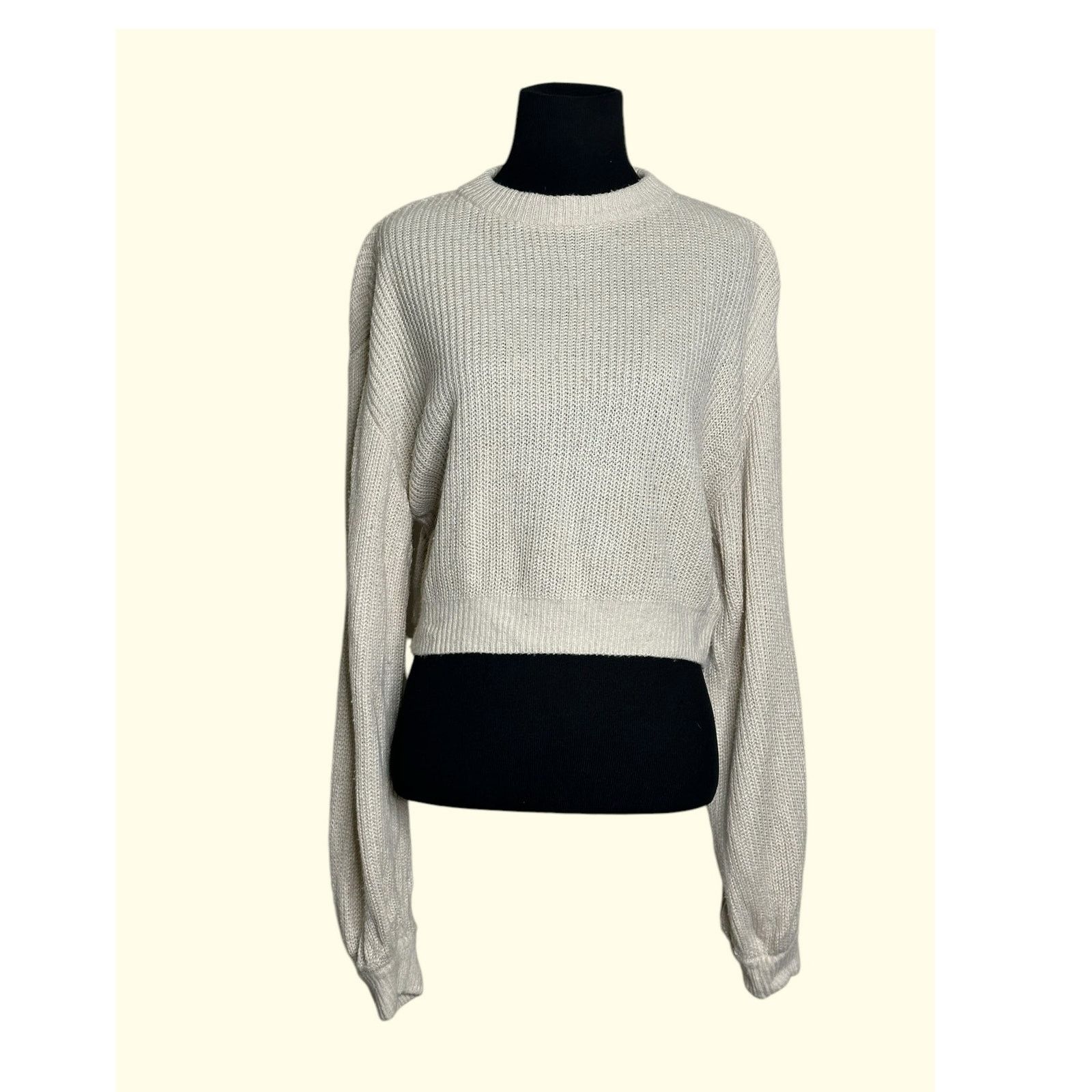 H&M H&M Divided beige crew neck balloon sleeves sweater size XS Size XS / US 0-2 / IT 36-38 - 1 Thumbnail